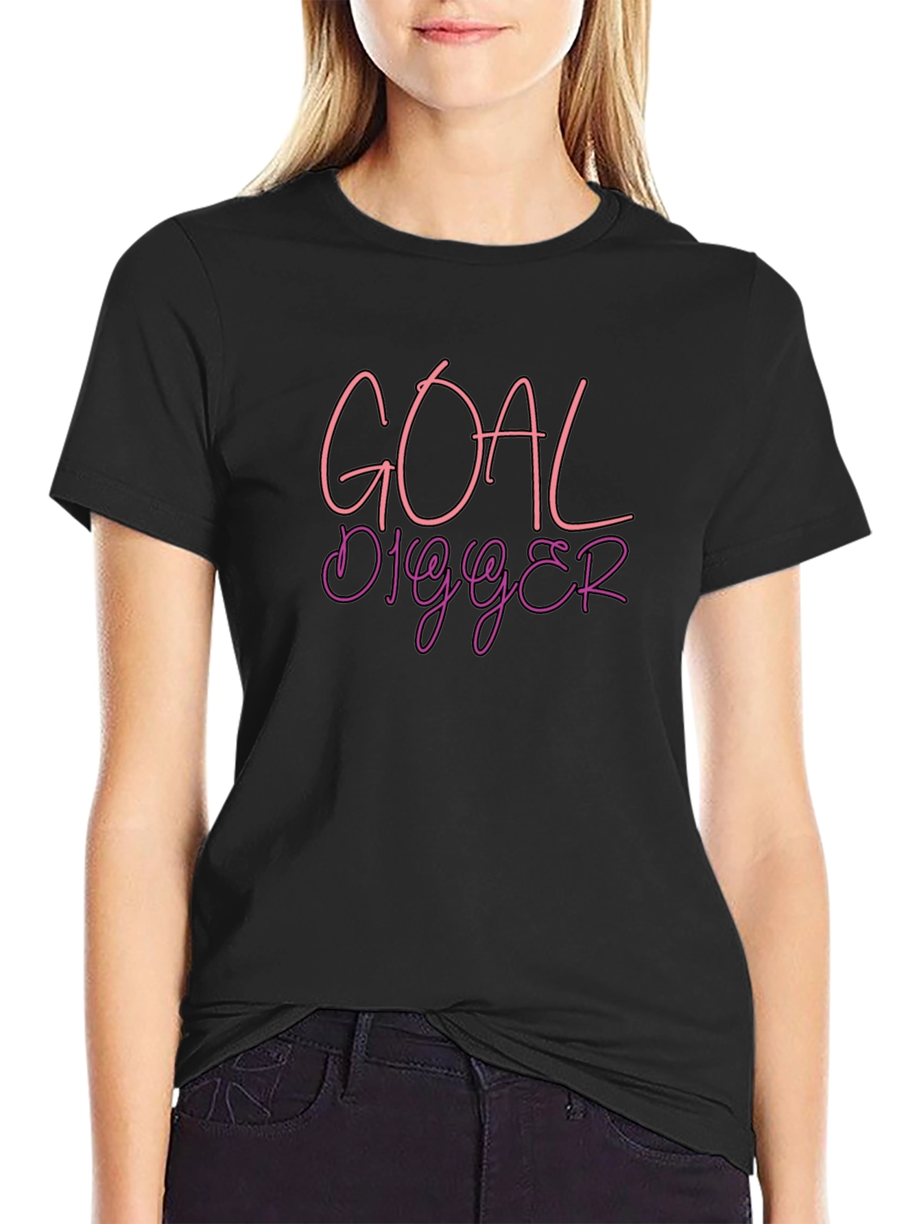 Goal Digger Tee - Black Crew Neck
