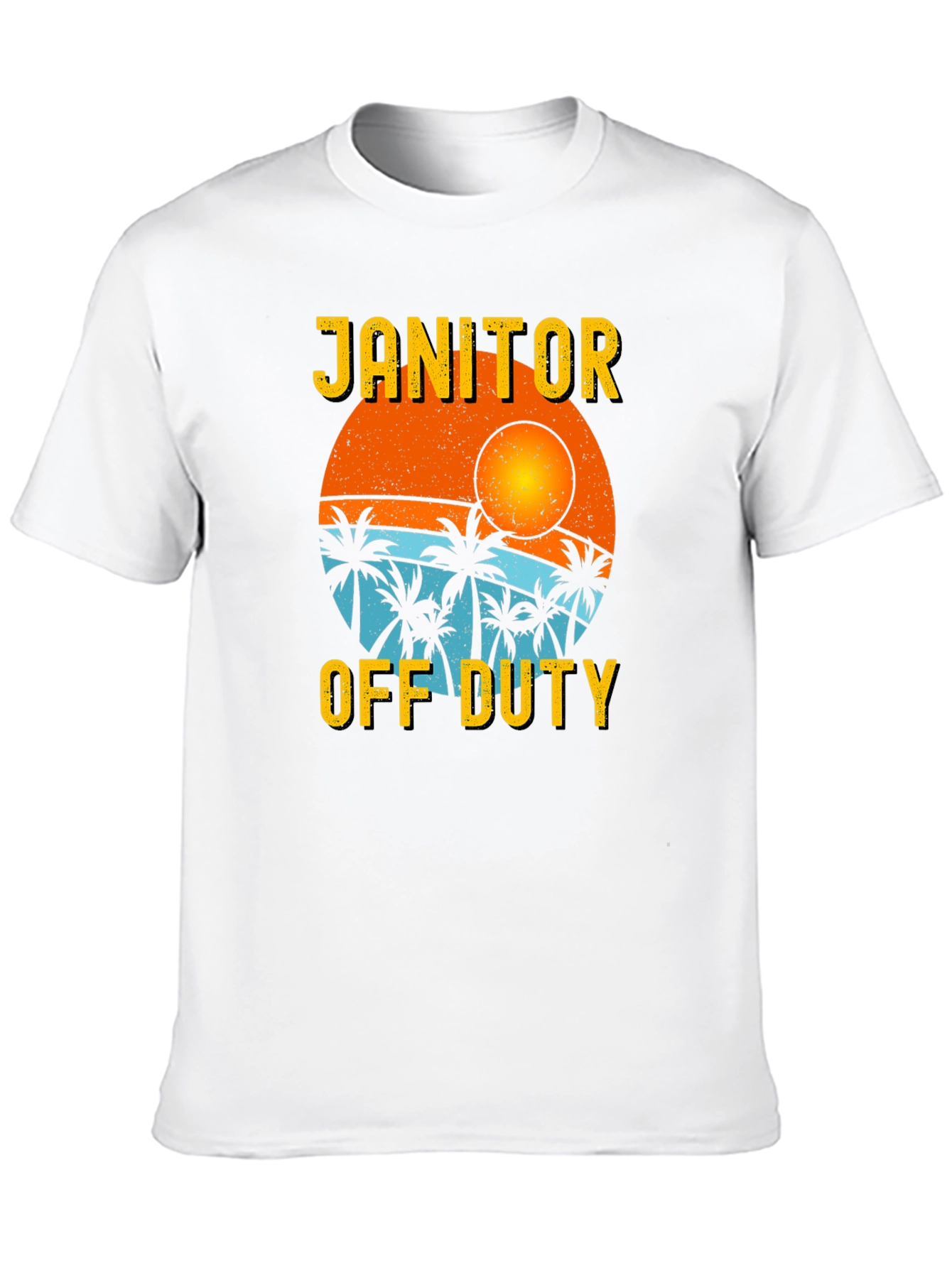 Janitor Off Duty T-Shirt - Beach Sunset Design