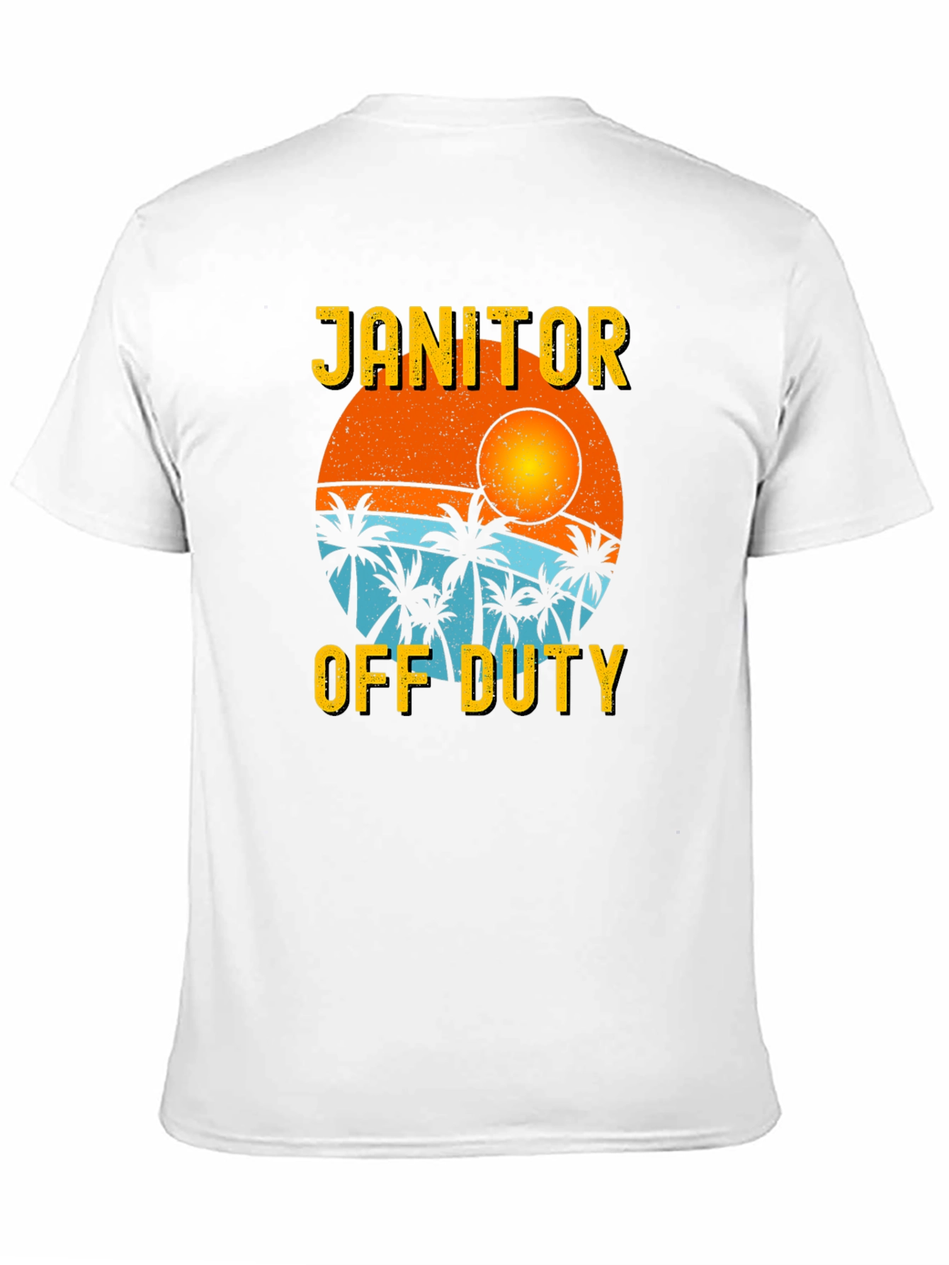 Janitor Off Duty T-Shirt - Beach Sunset Design