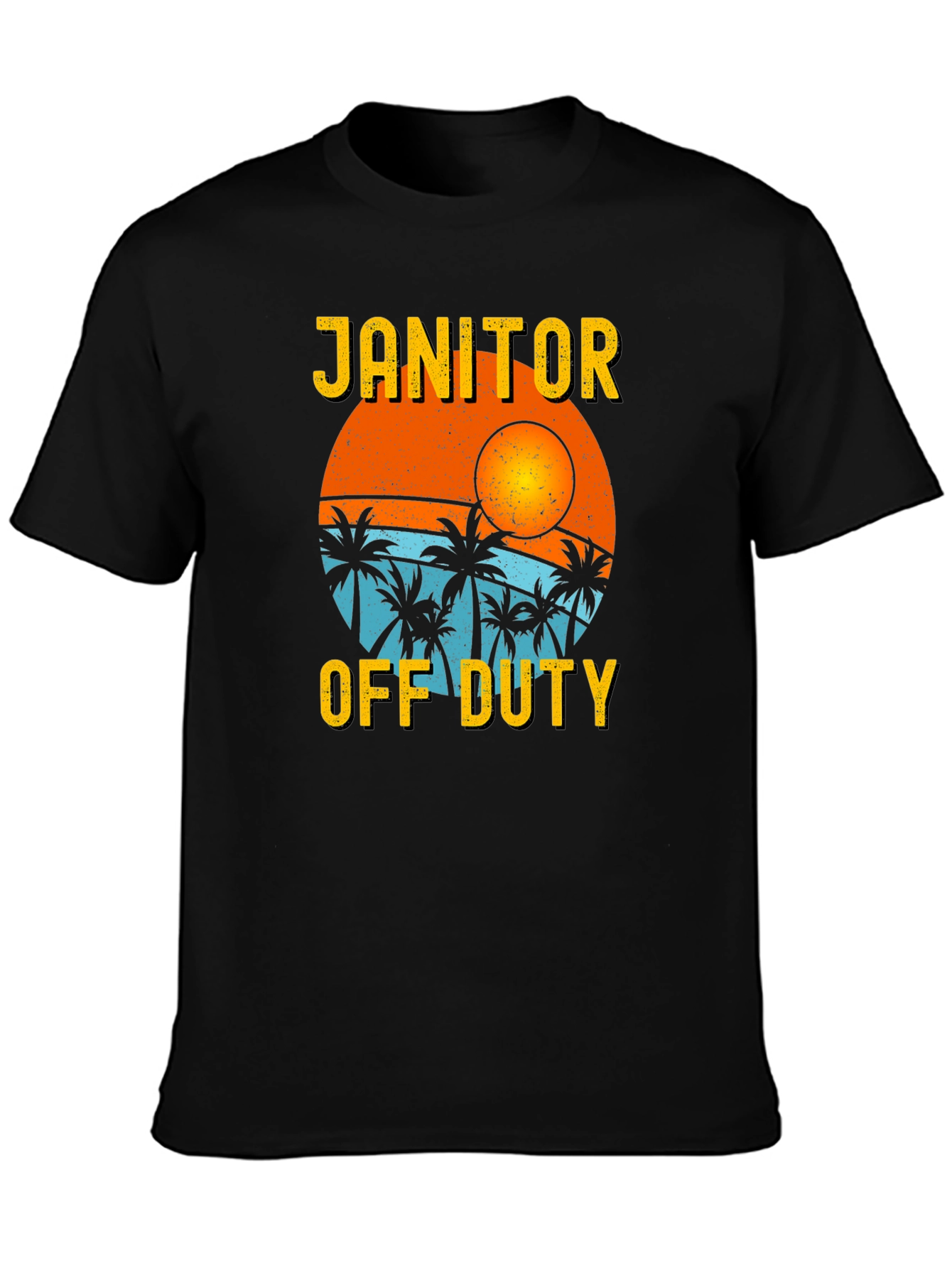 Janitor Off Duty T-Shirt - Beach Sunset Design