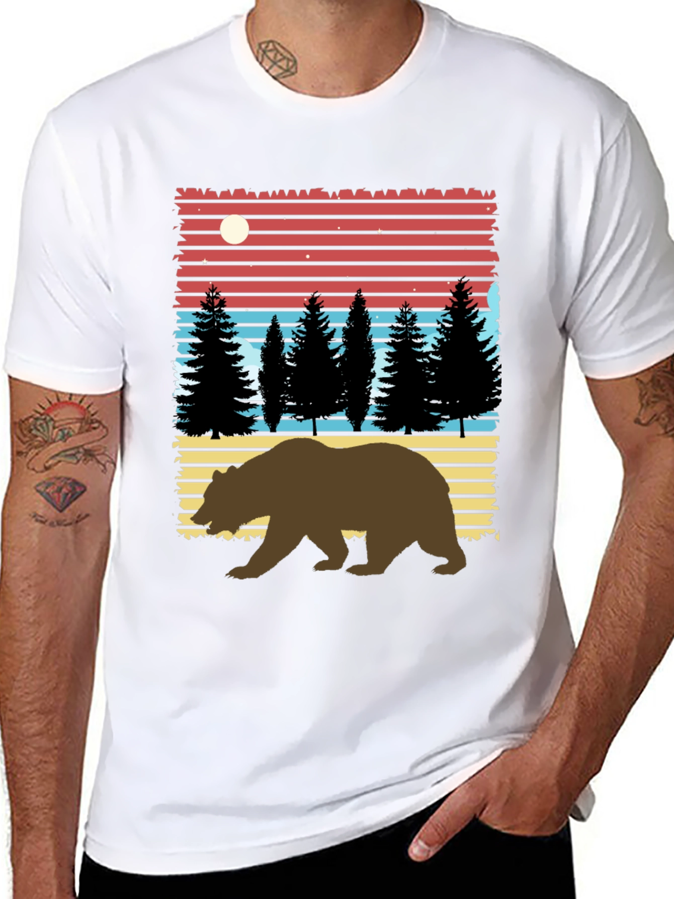 Retro Bear & Mountain Graphic Tee
