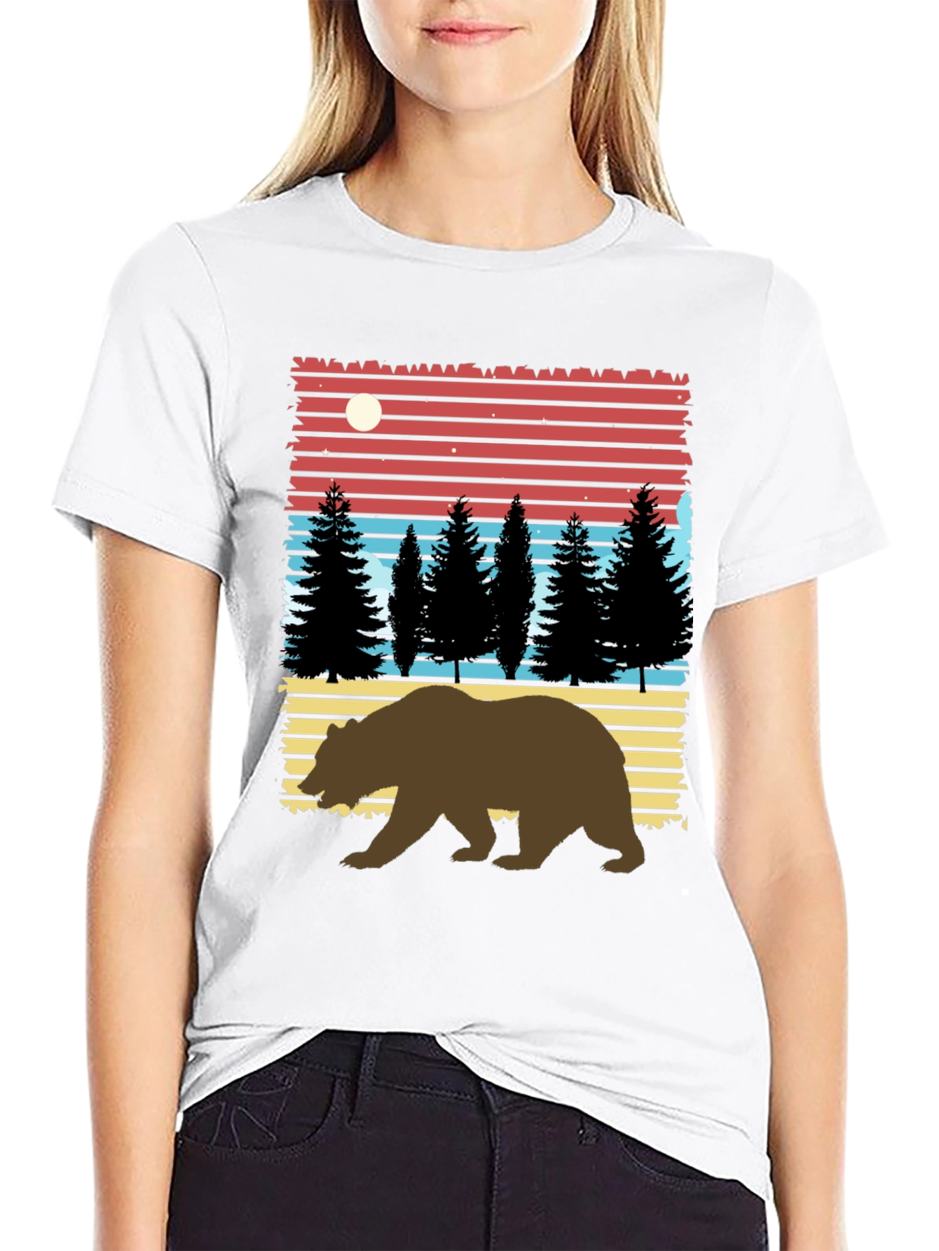 Retro Bear & Mountain Graphic Tee
