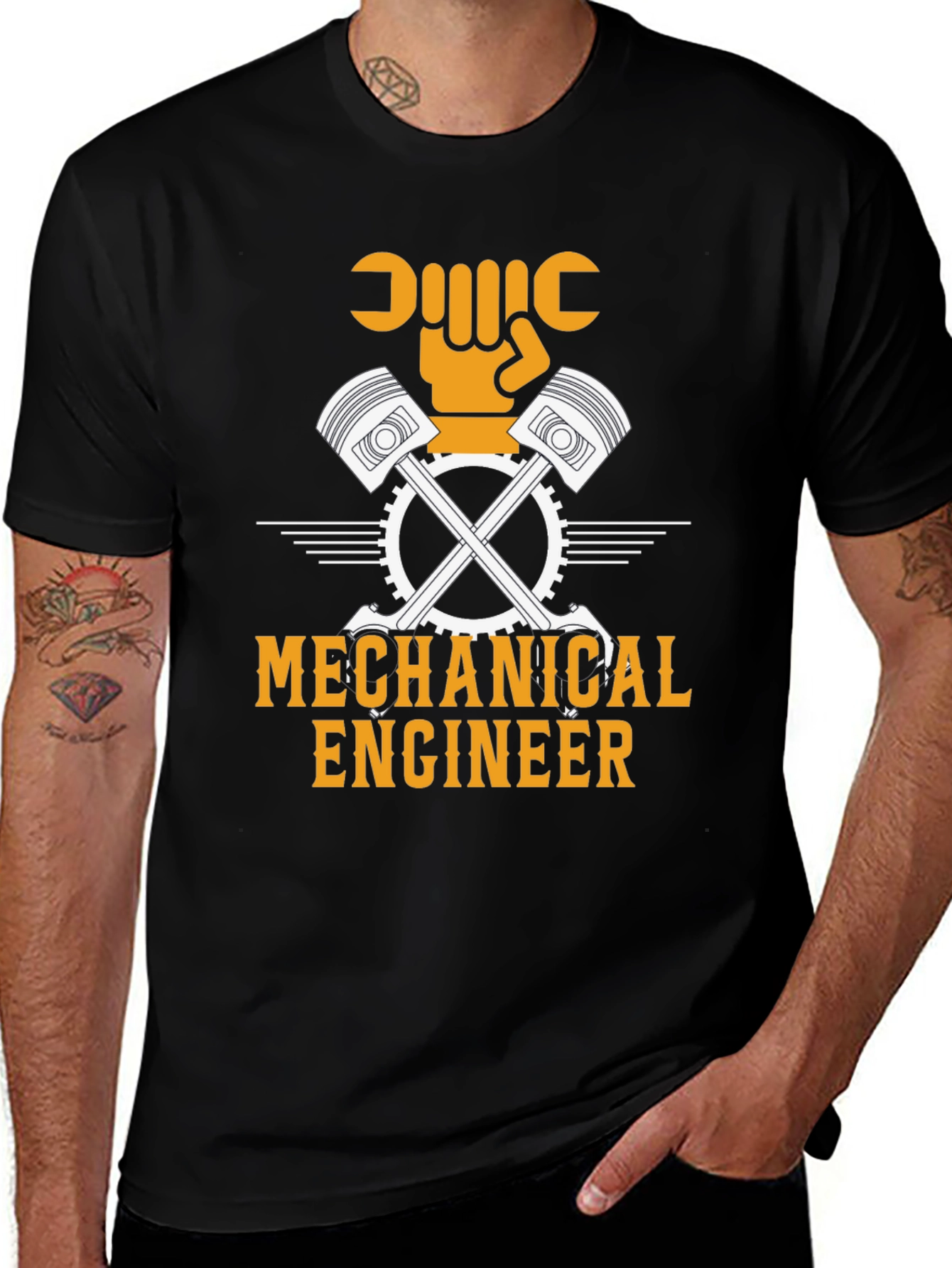 Mechanical Engineer T-Shirt - Black Cotton Blend