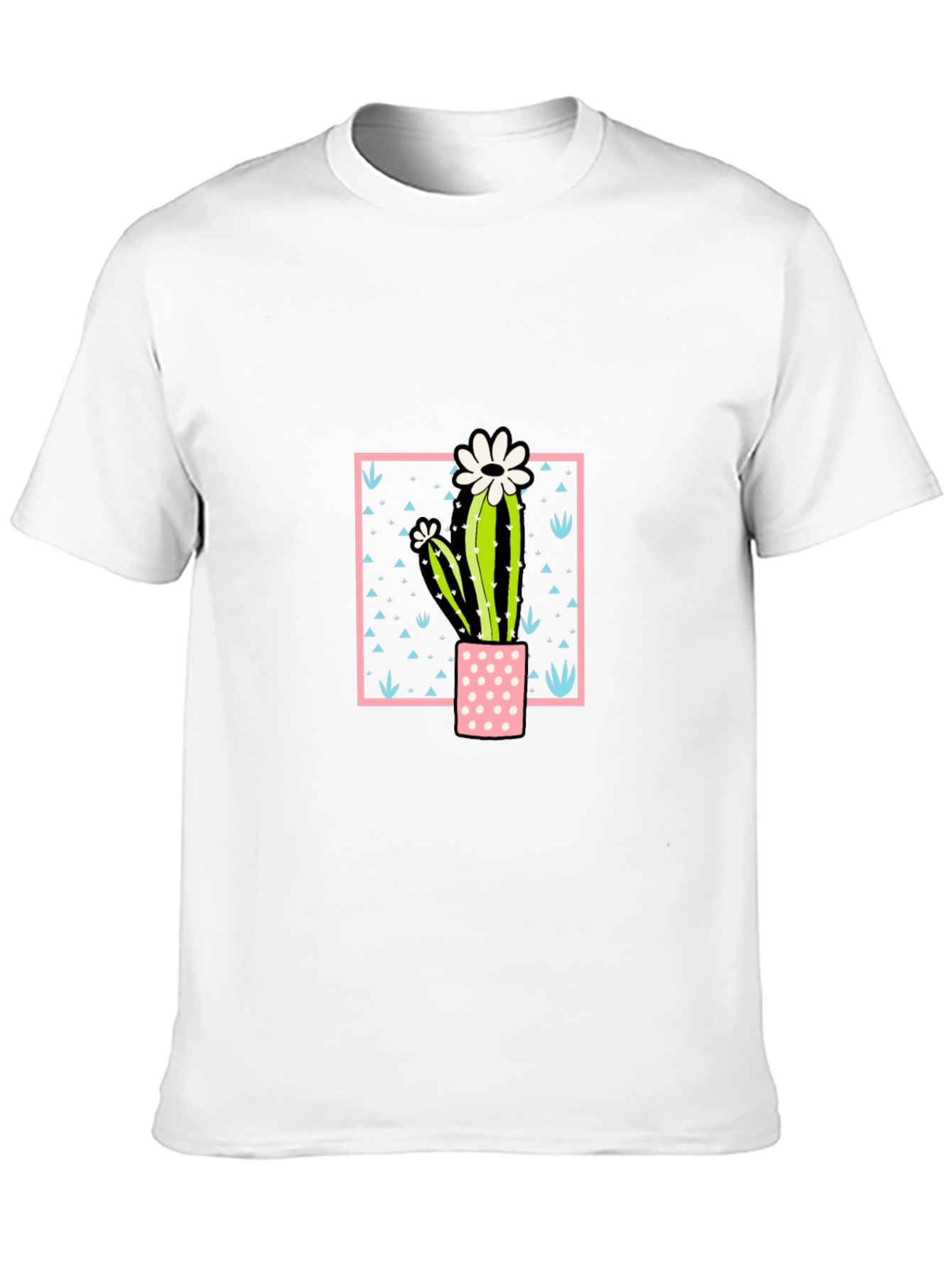 Cactus Flower Graphic Print Black T-Shirt