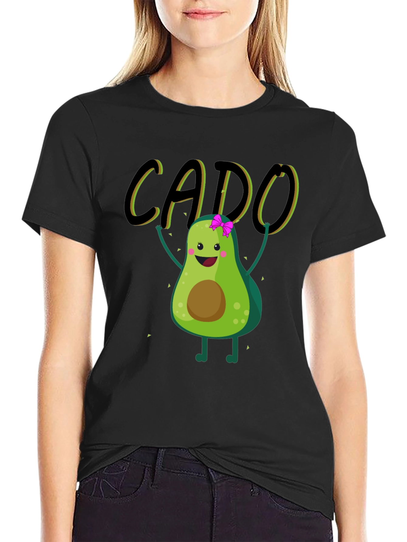 Funny Avocado Black T-Shirt - CADO