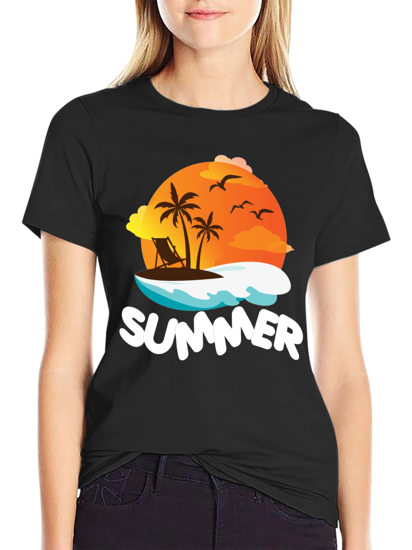 Summer Graphic T-Shirt Black