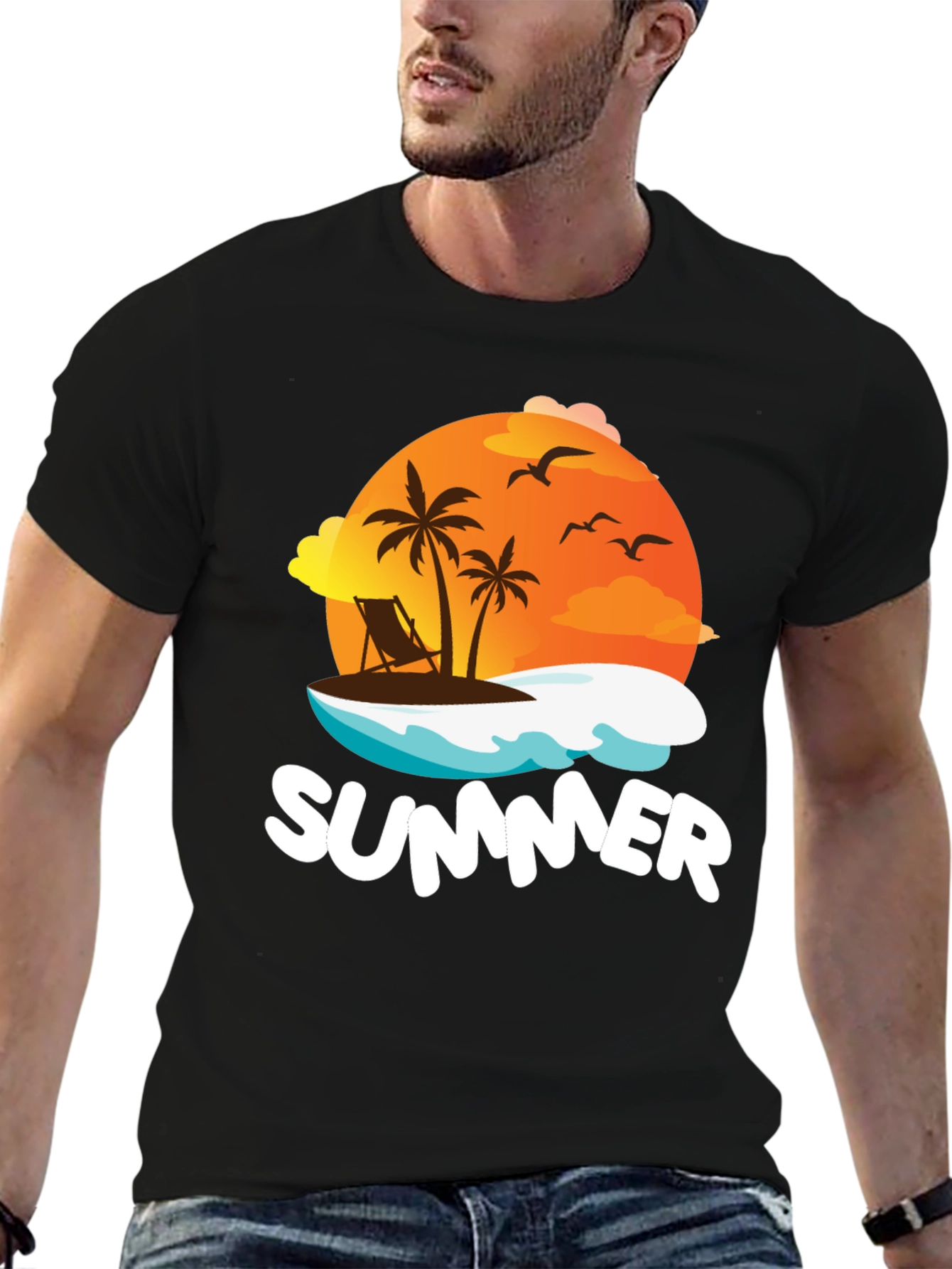 Summer Graphic T-Shirt Black