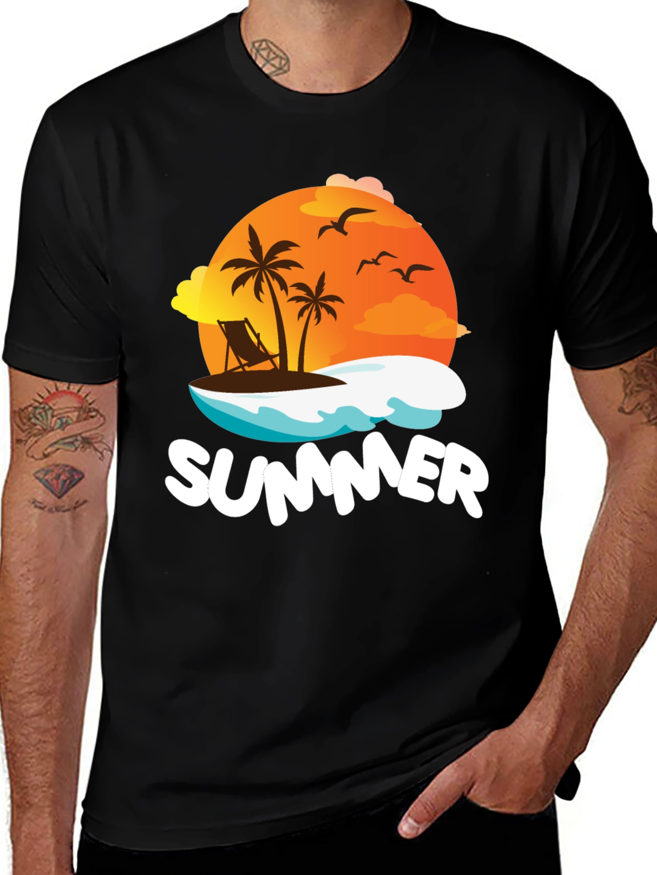 Summer Graphic T-Shirt Black
