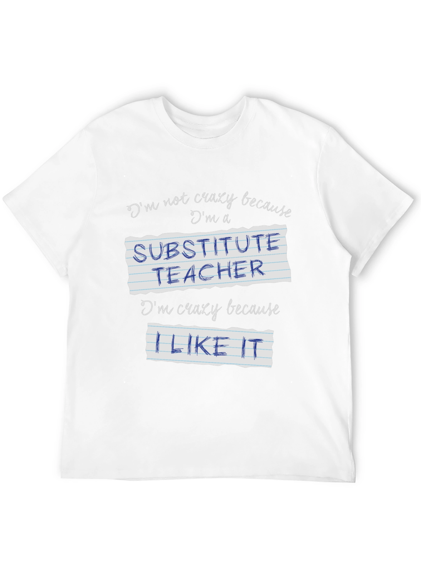 Crazy Substitute Teacher Black Graphic T-Shirt