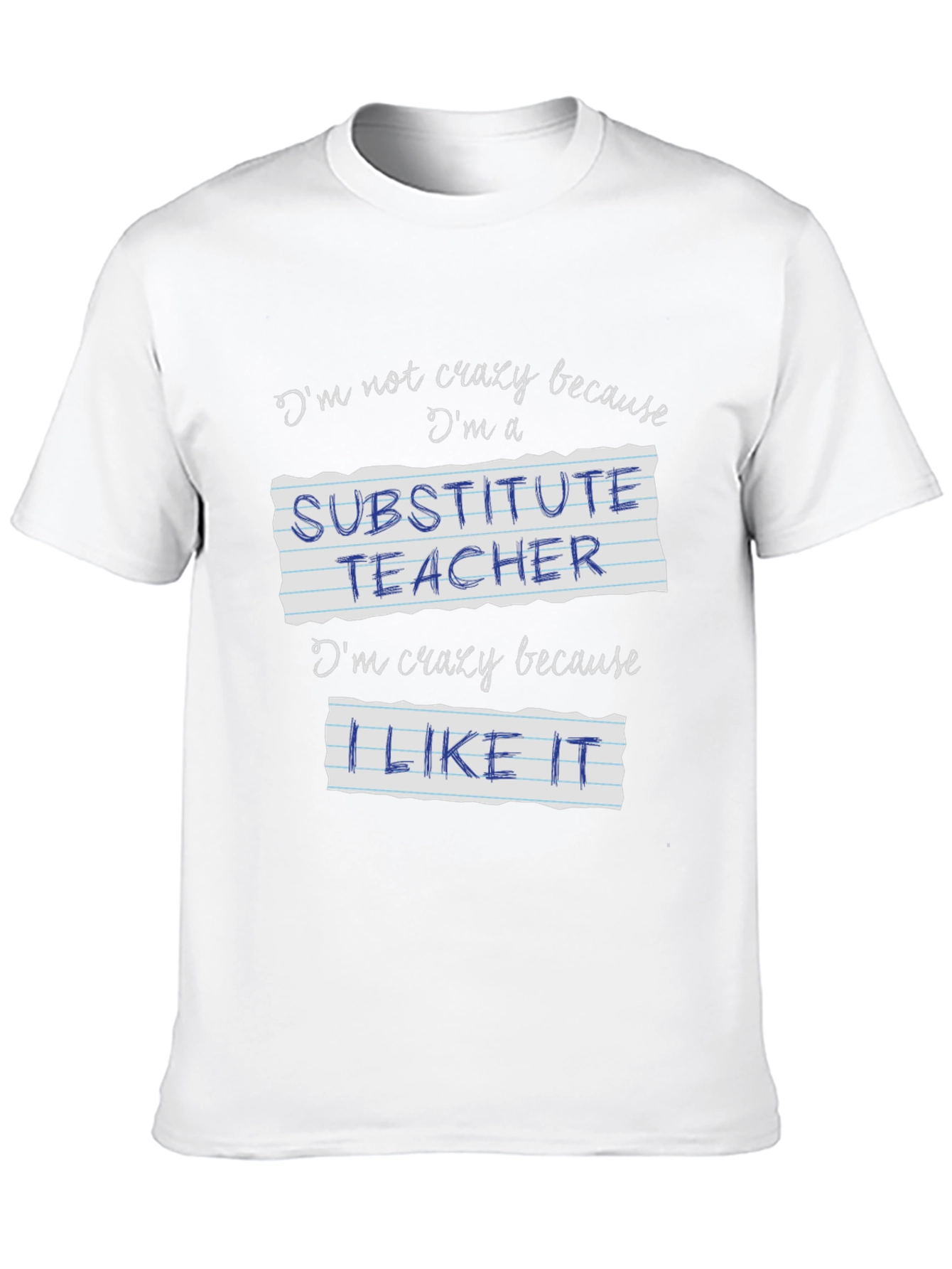 Crazy Substitute Teacher Black Graphic T-Shirt