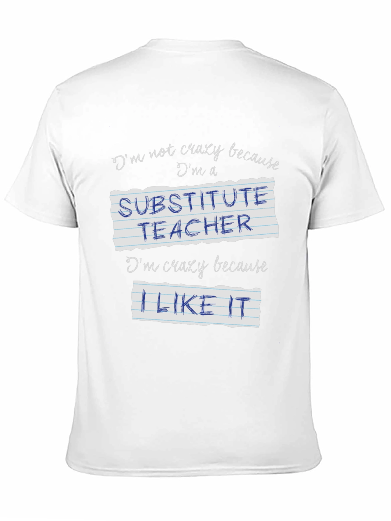 Crazy Substitute Teacher Black Graphic T-Shirt