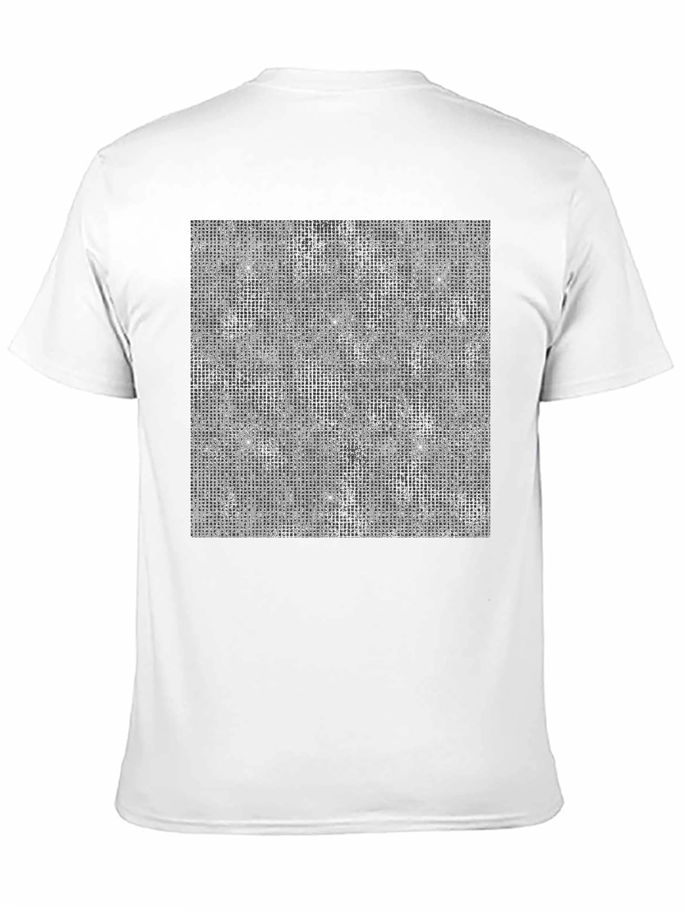 Modern Grid Pattern Black T-Shirt