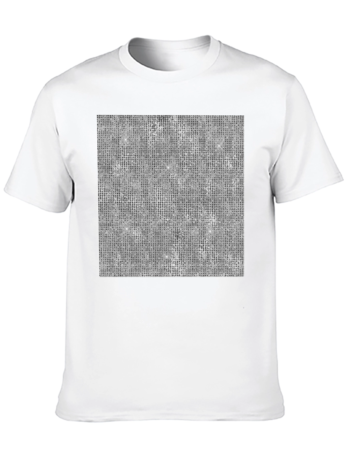 Modern Grid Pattern Black T-Shirt