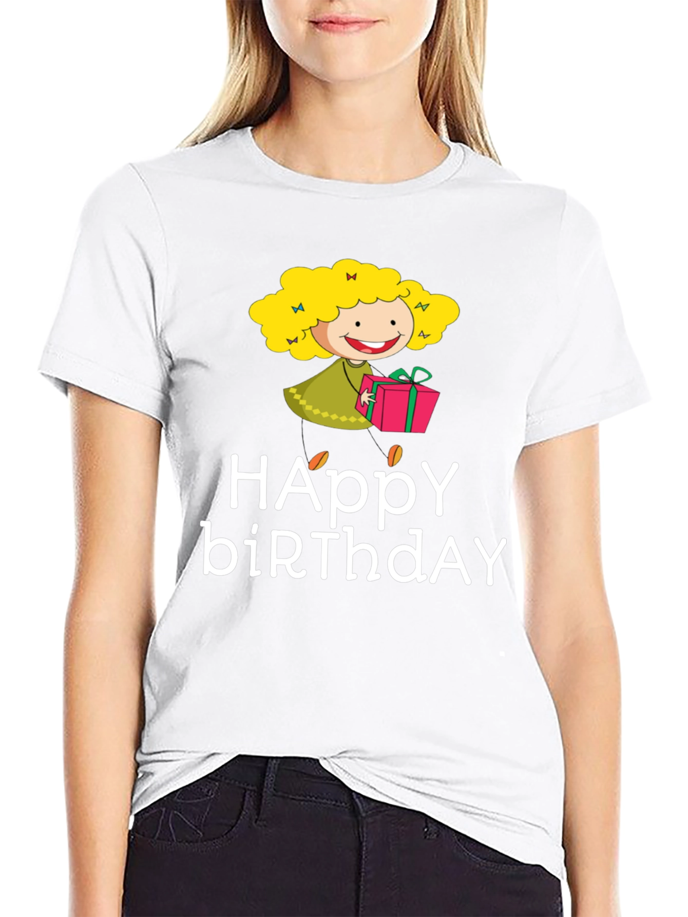 Happy Birthday Cartoon Graphic T-Shirt
