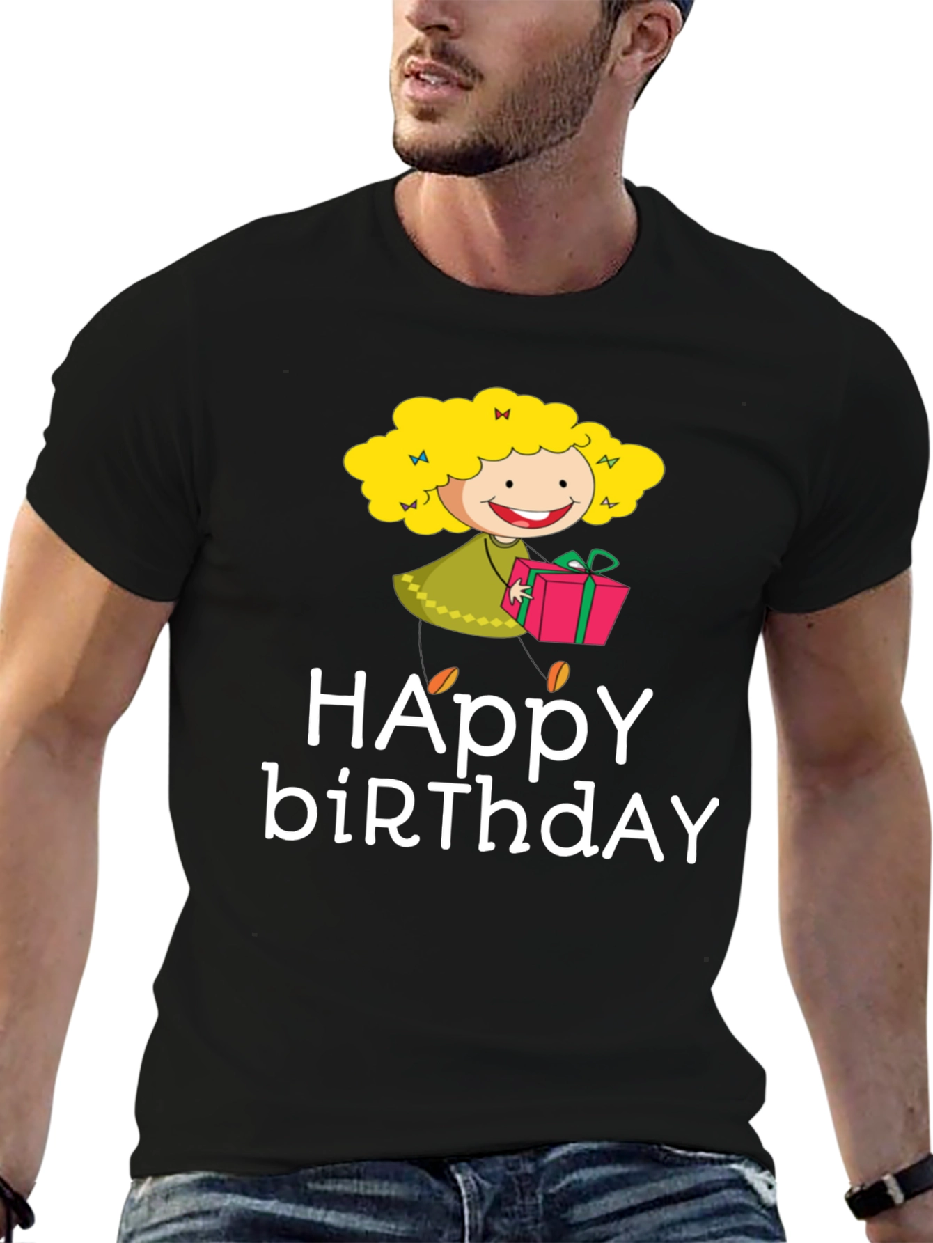 Happy Birthday Cartoon Graphic T-Shirt