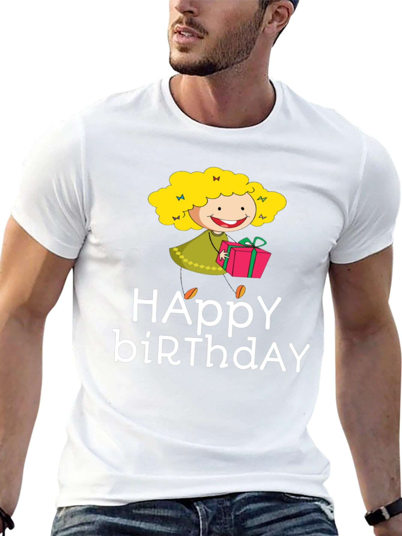Happy Birthday Cartoon Graphic T-Shirt