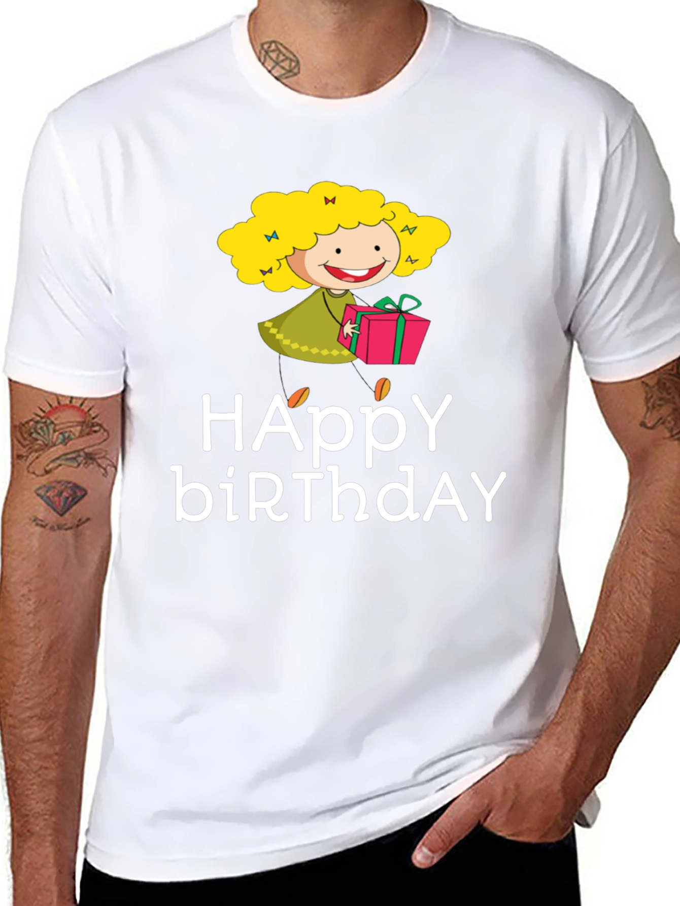 Happy Birthday Cartoon Graphic T-Shirt