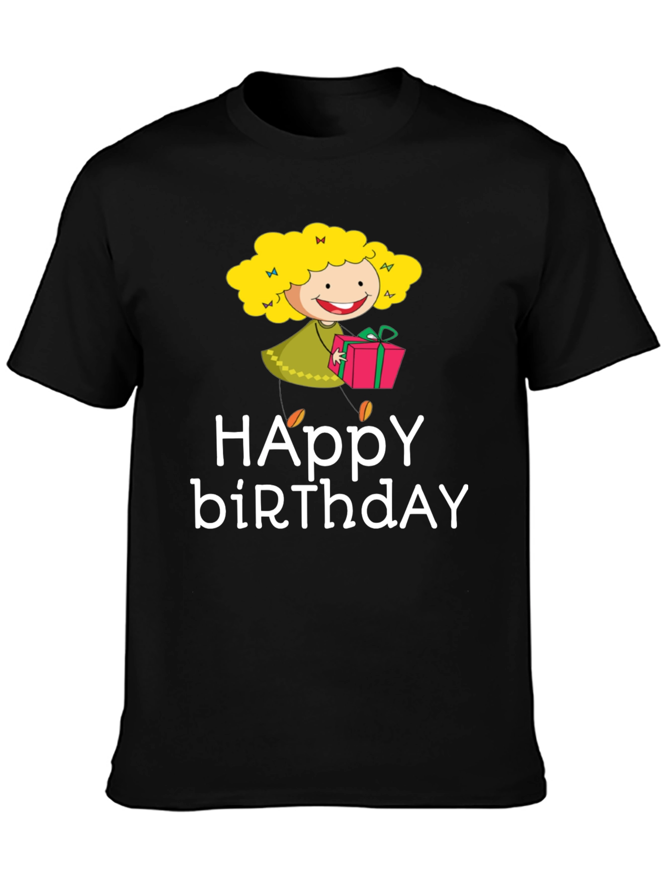 Happy Birthday Cartoon Graphic T-Shirt