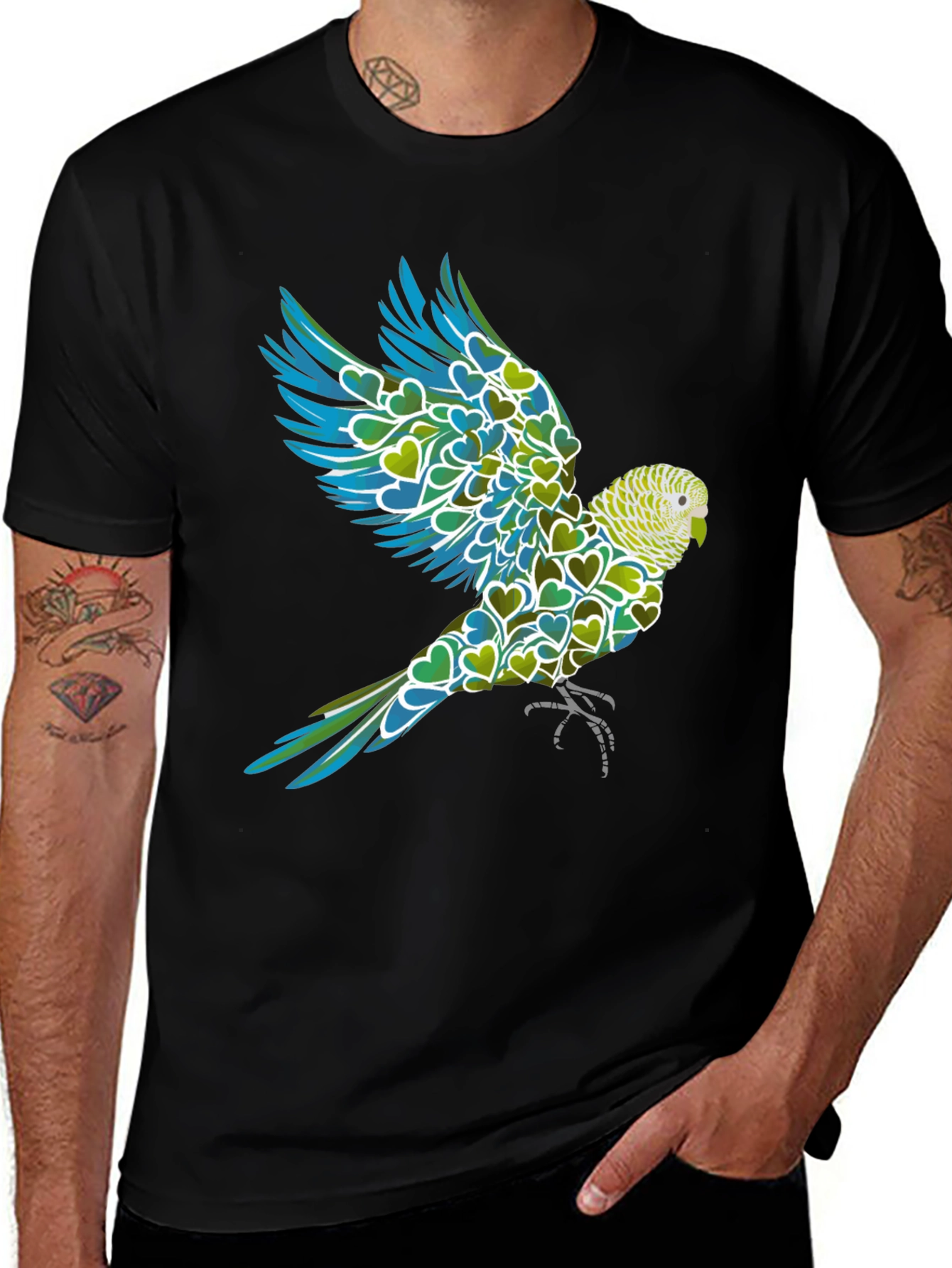 Parrot Heart T-Shirt - Mens Graphic Tee