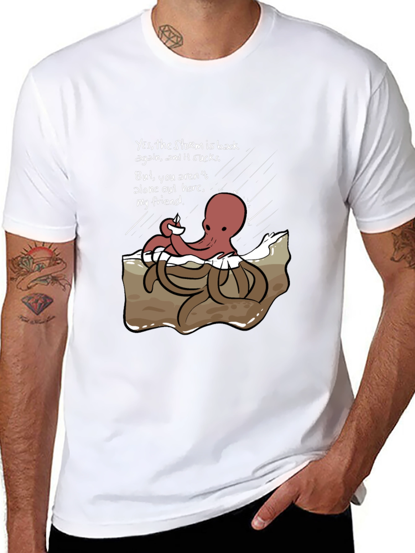 Stormy Day Octopus Graphic Tee