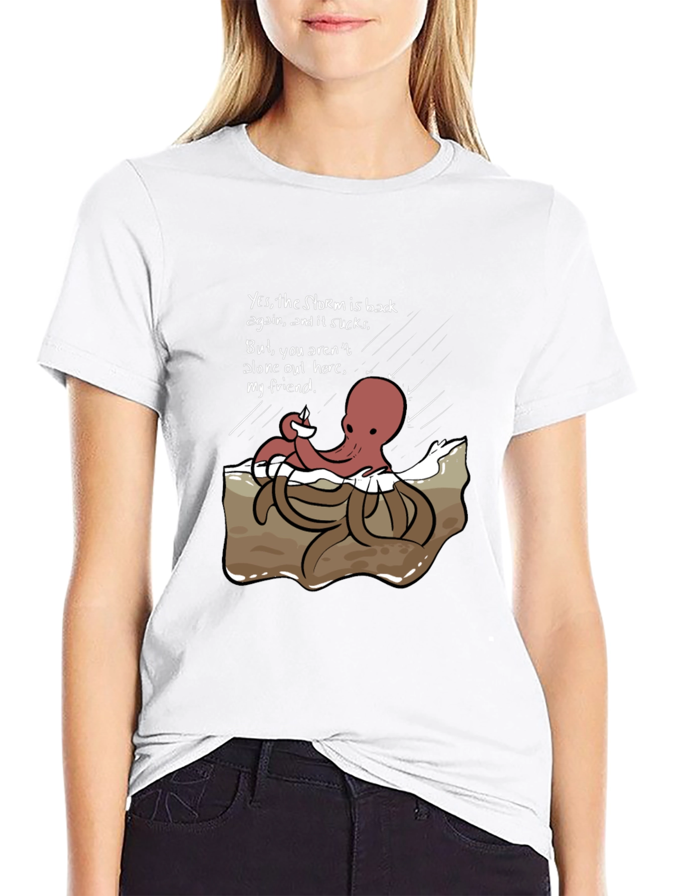 Stormy Day Octopus Graphic Tee