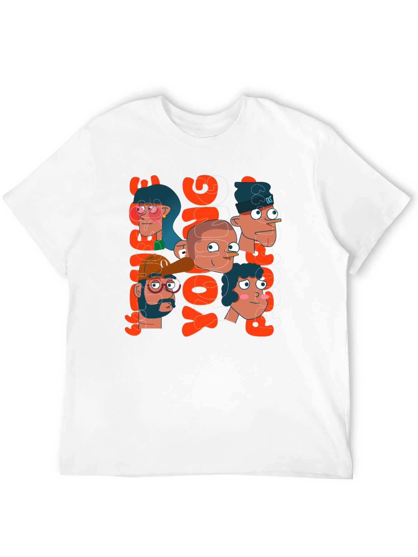 Cartoon Character Graphic Print Mens T-Shirt