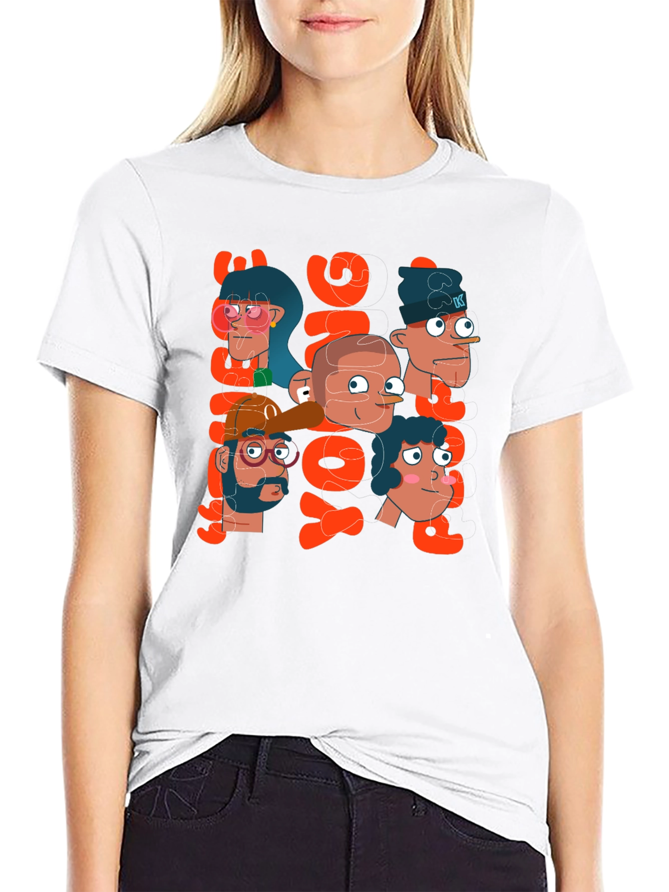 Cartoon Character Graphic Print Mens T-Shirt