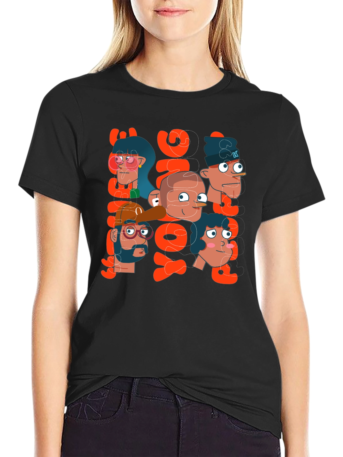 Cartoon Character Graphic Print Mens T-Shirt
