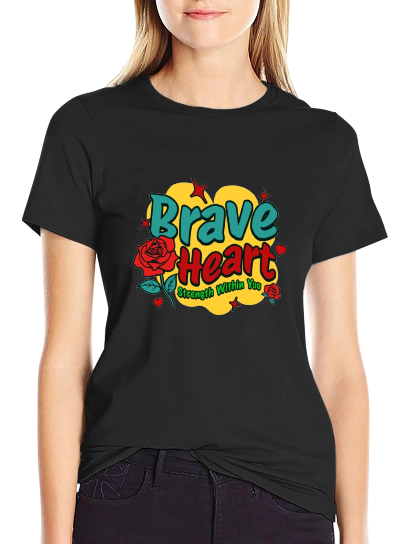 Brave Heart Graphic Tee - Strength Within You
