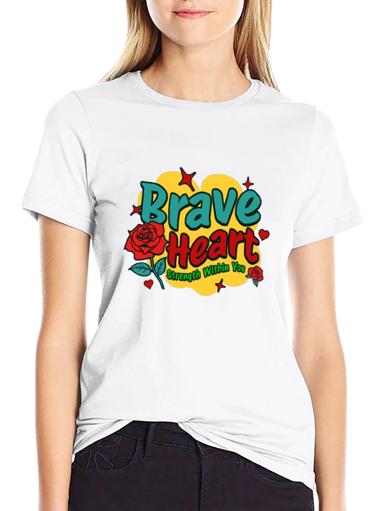 Brave Heart Graphic Tee - Strength Within You