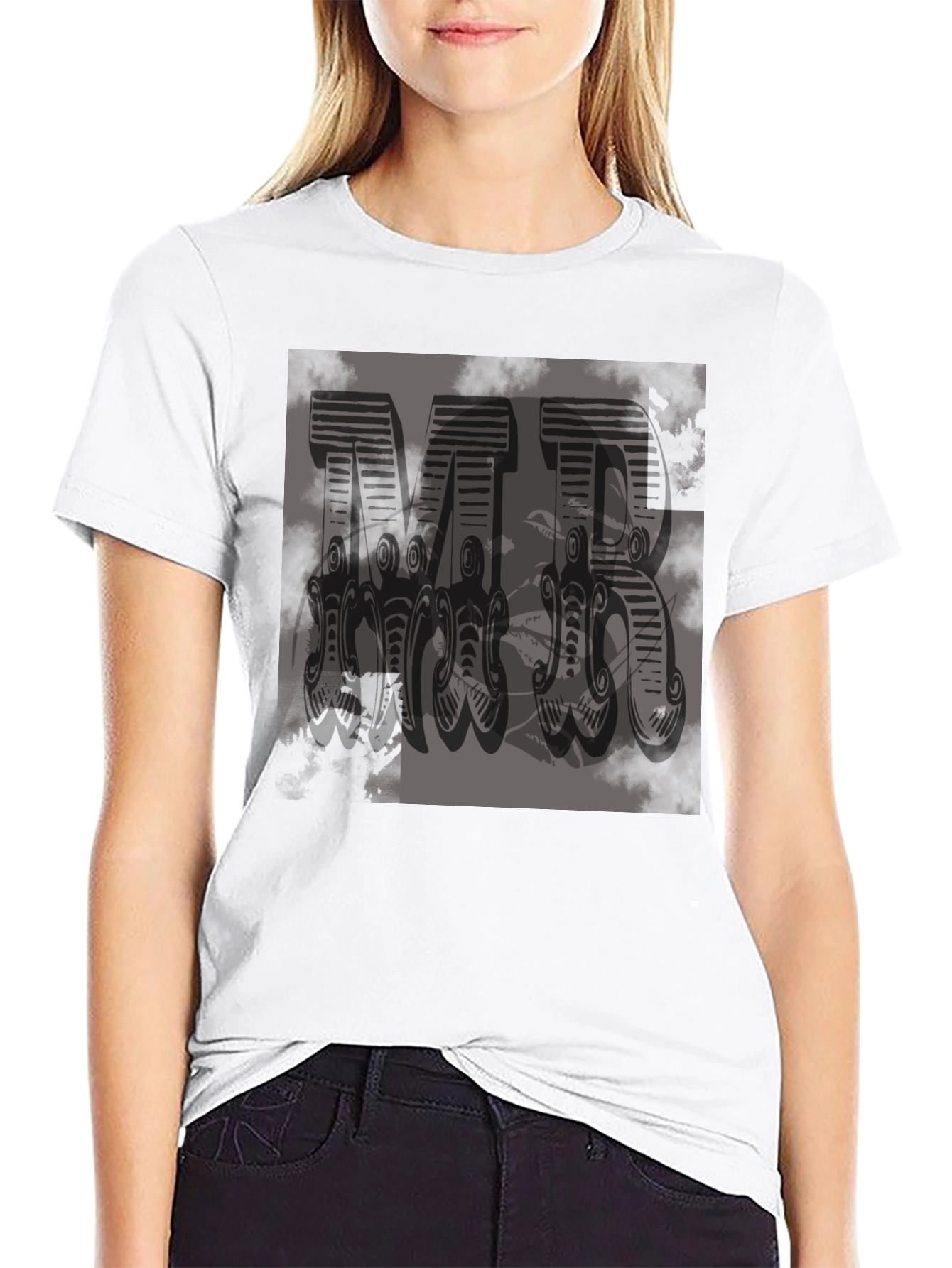 MR Graphic Print Black T-Shirt