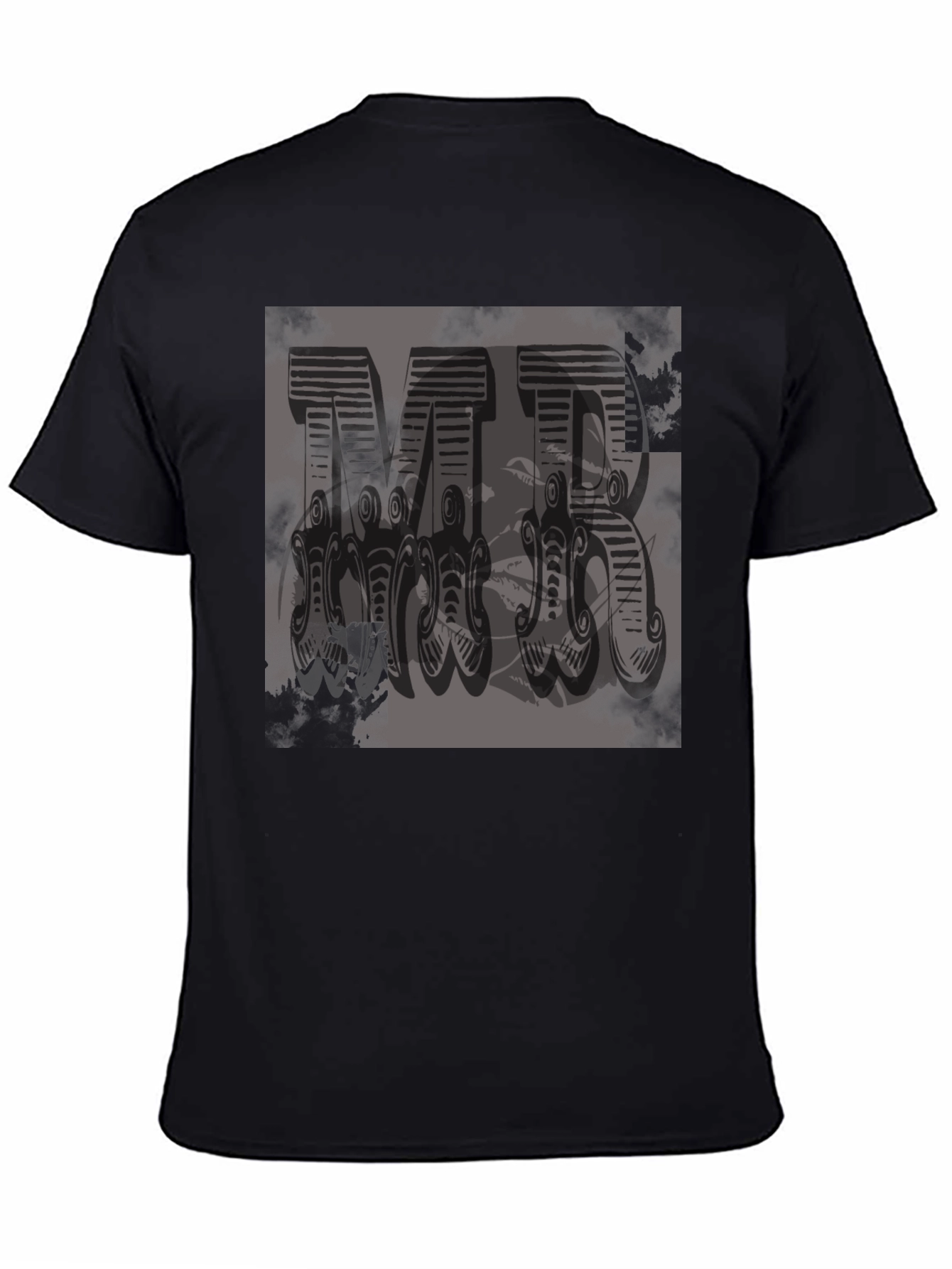 MR Graphic Print Black T-Shirt