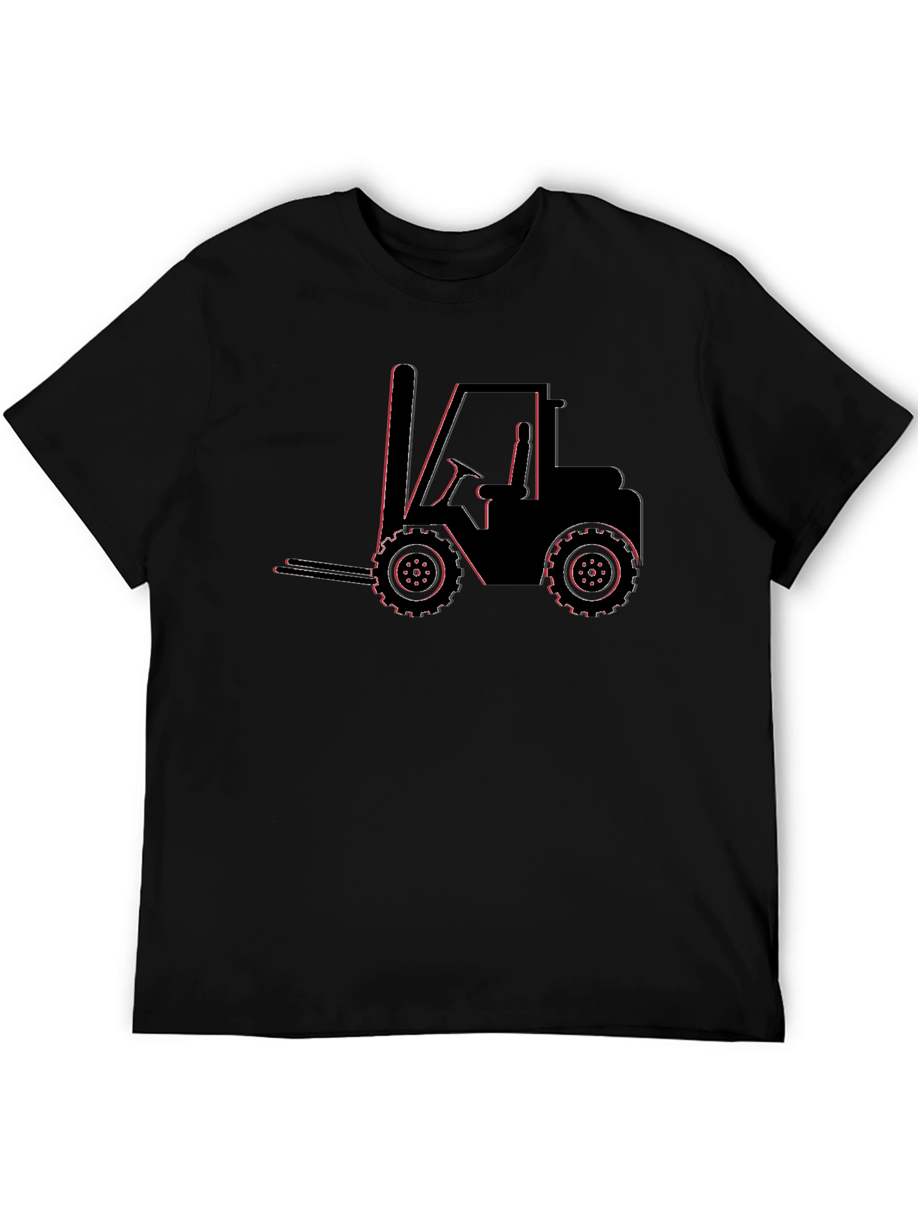 Forklift Graphic Tee - Black Cotton Blend