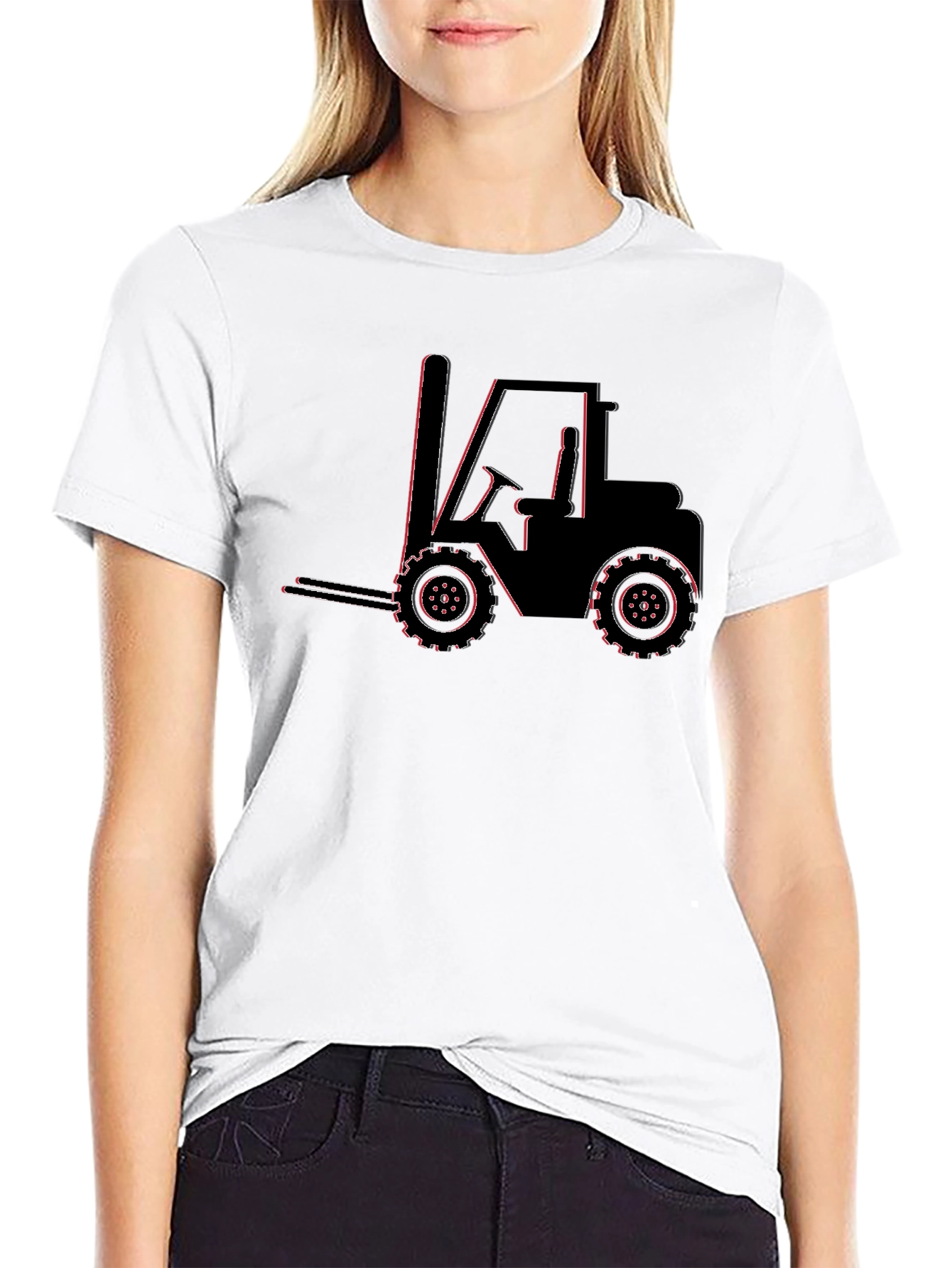 Forklift Graphic Tee - Black Cotton Blend