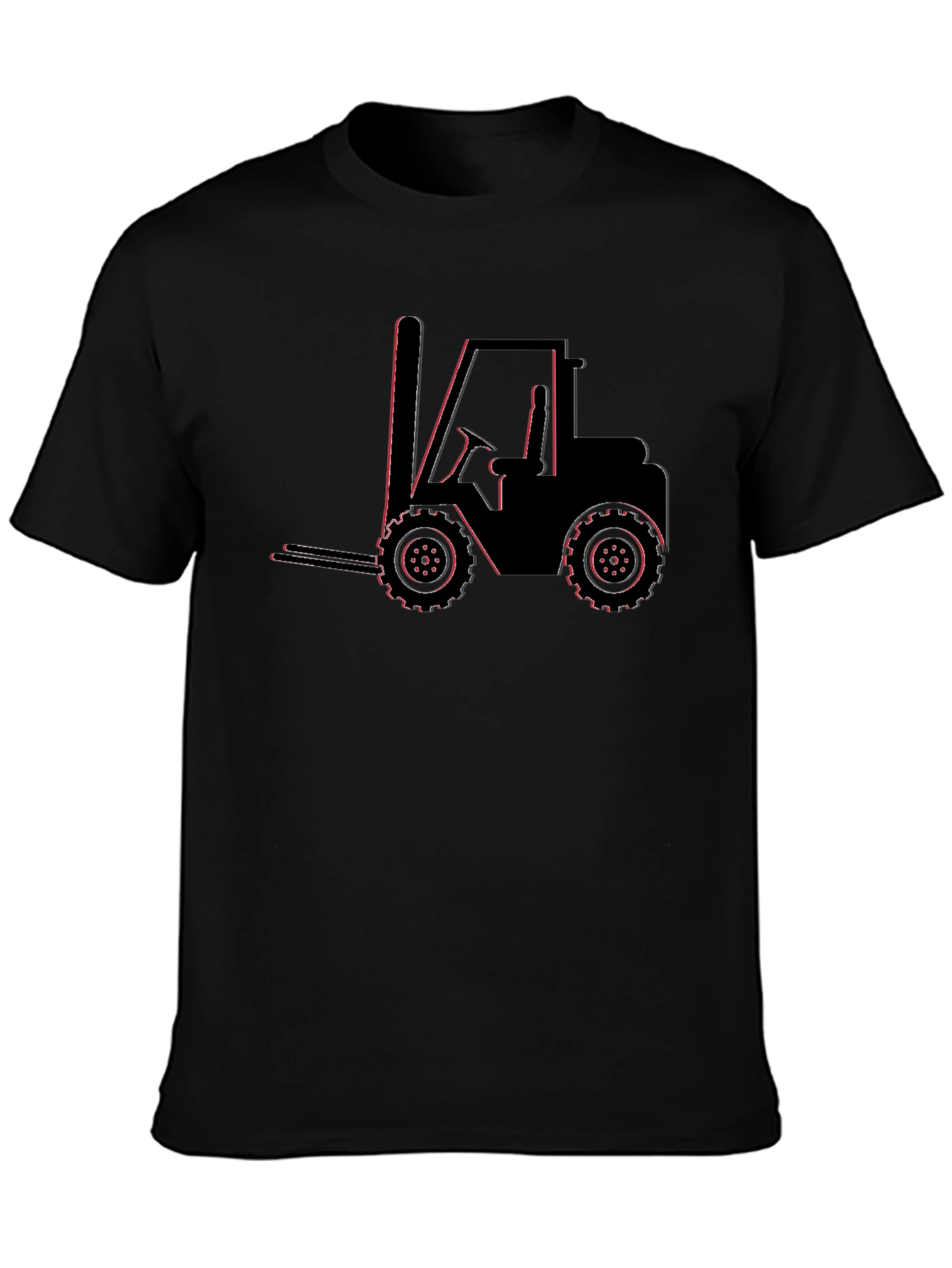 Forklift Graphic Tee - Black Cotton Blend