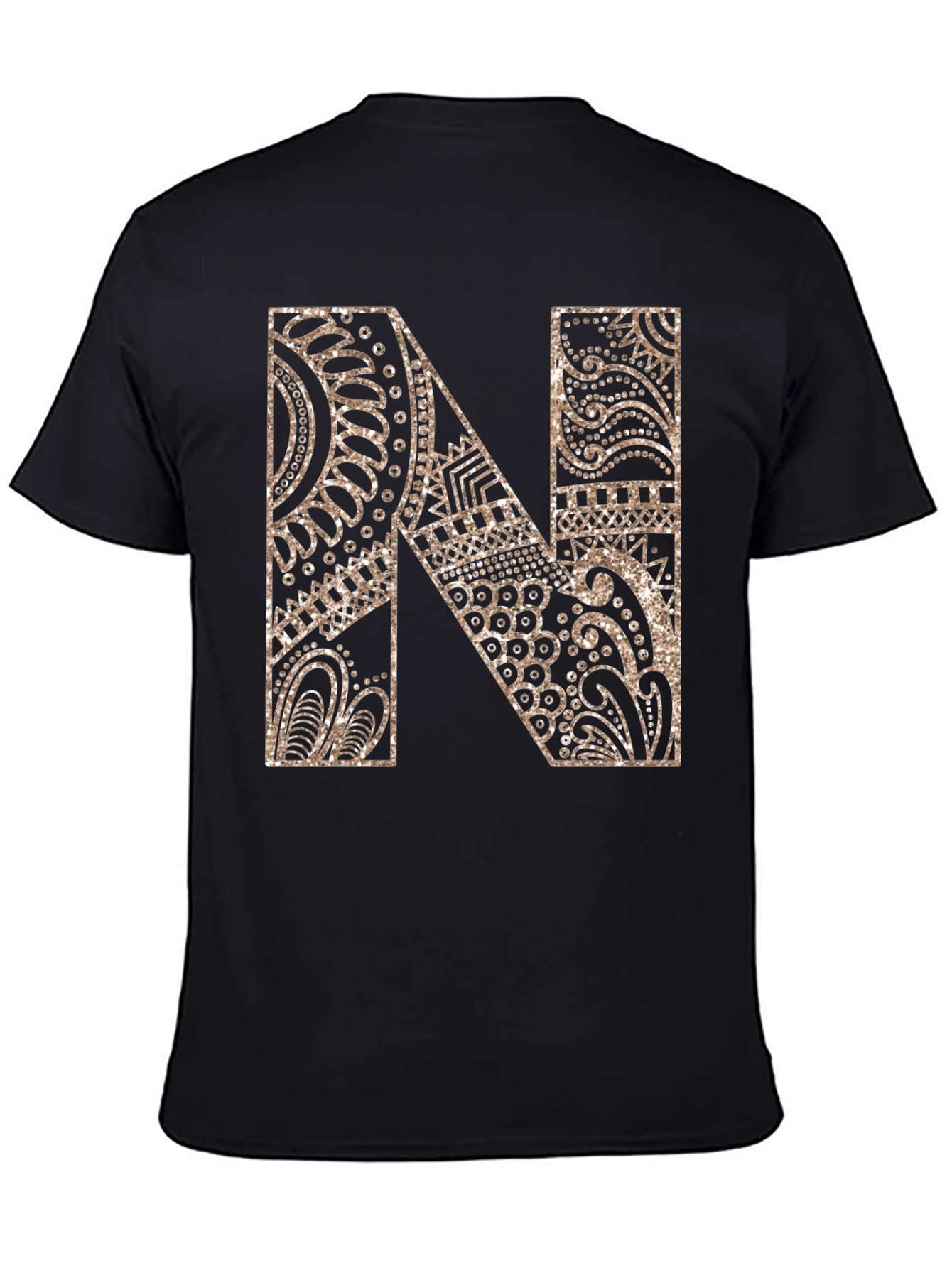 Letter N Graphic Tee - Black