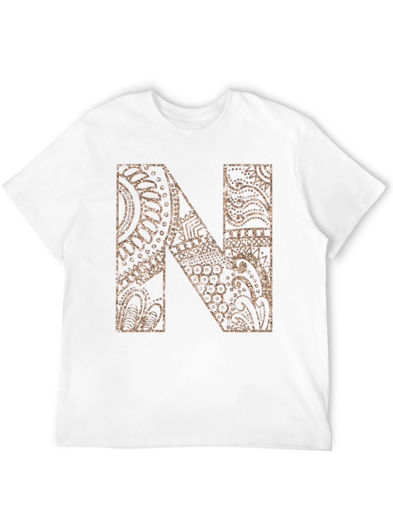 Letter N Graphic Tee - Black