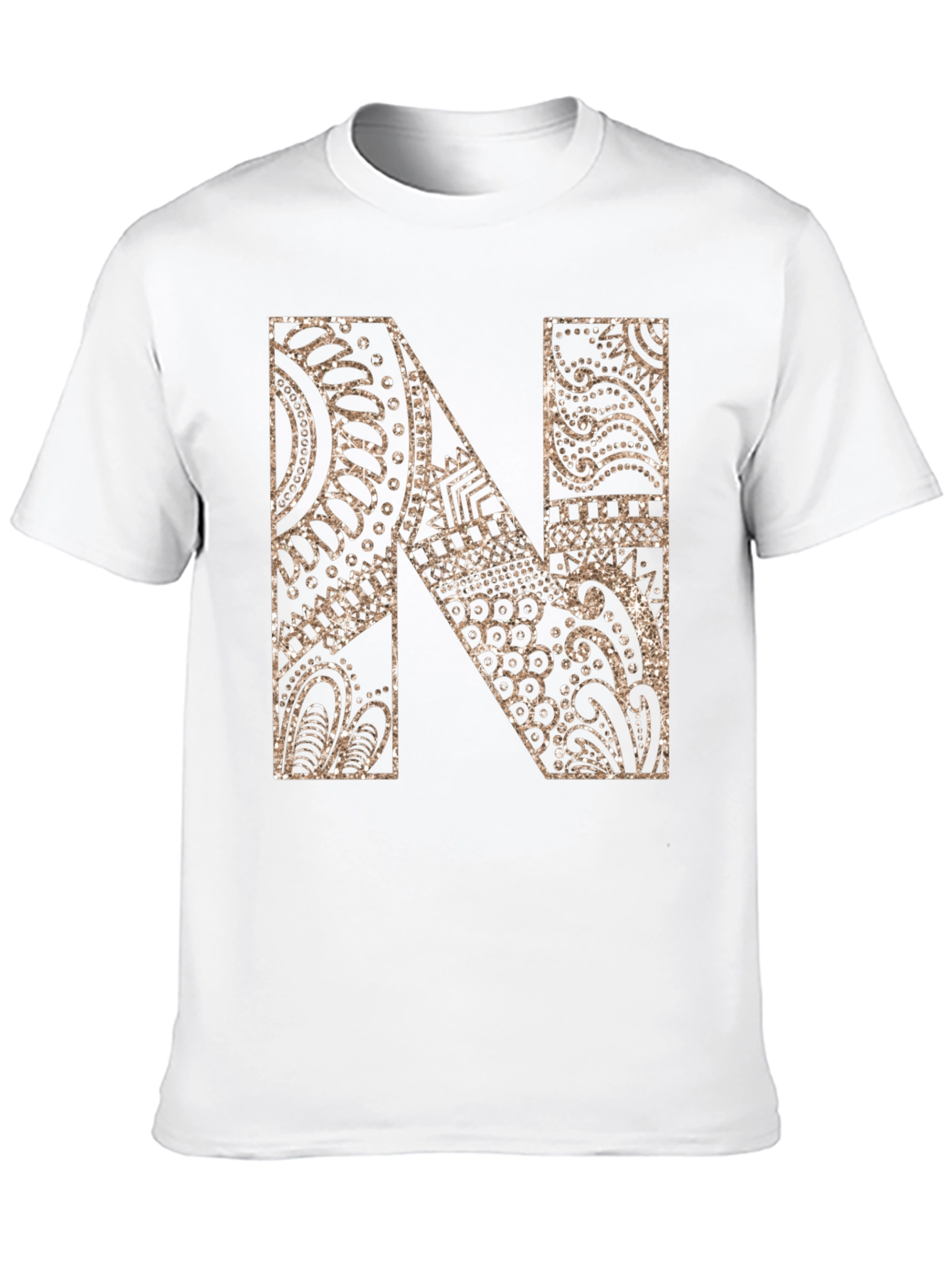 Letter N Graphic Tee - Black