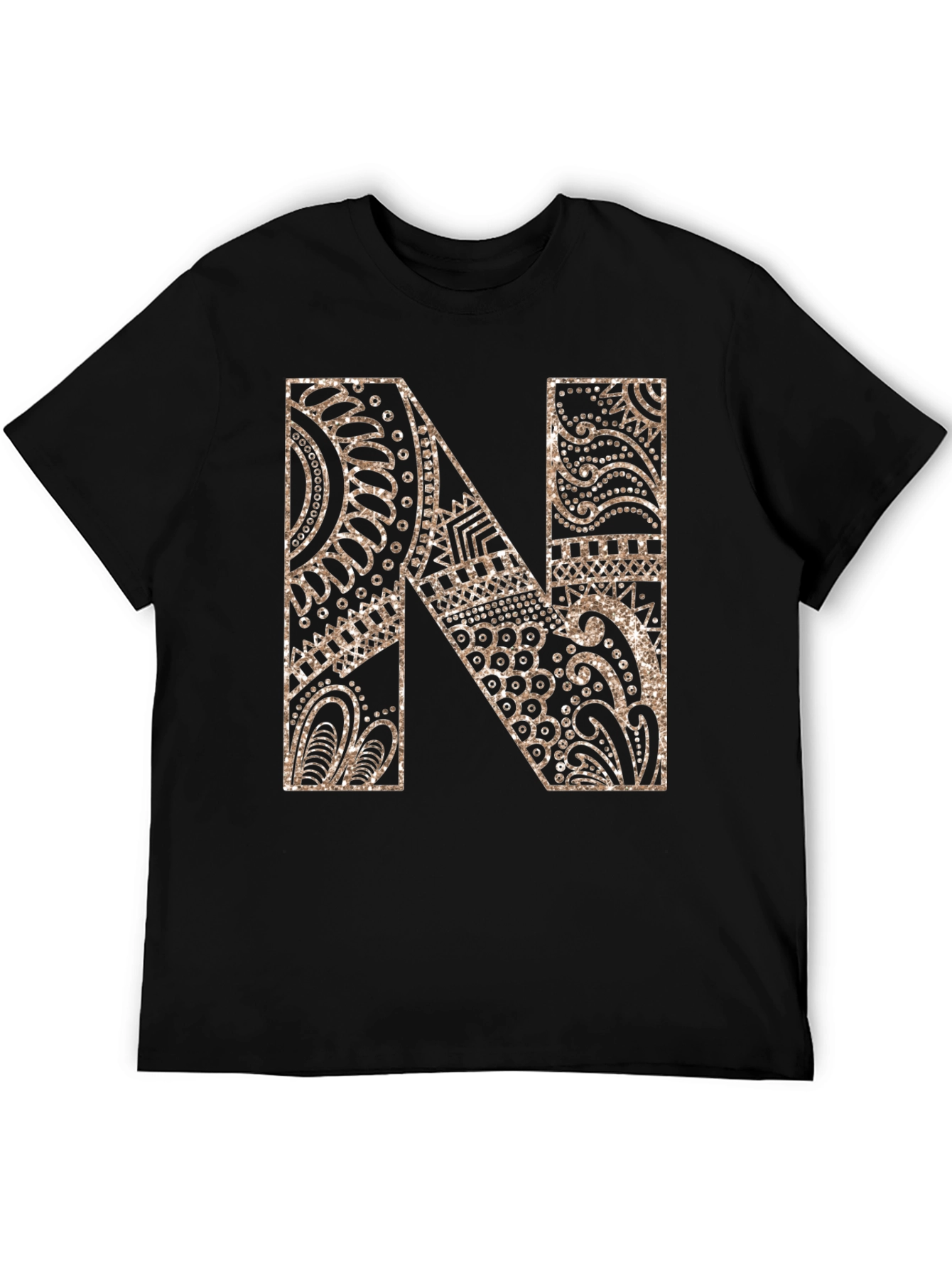 Letter N Graphic Tee - Black