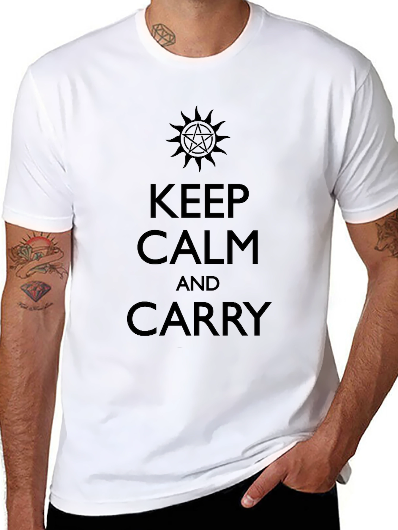Keep Calm and Carry T-Shirt - Supernatural Inspired Design