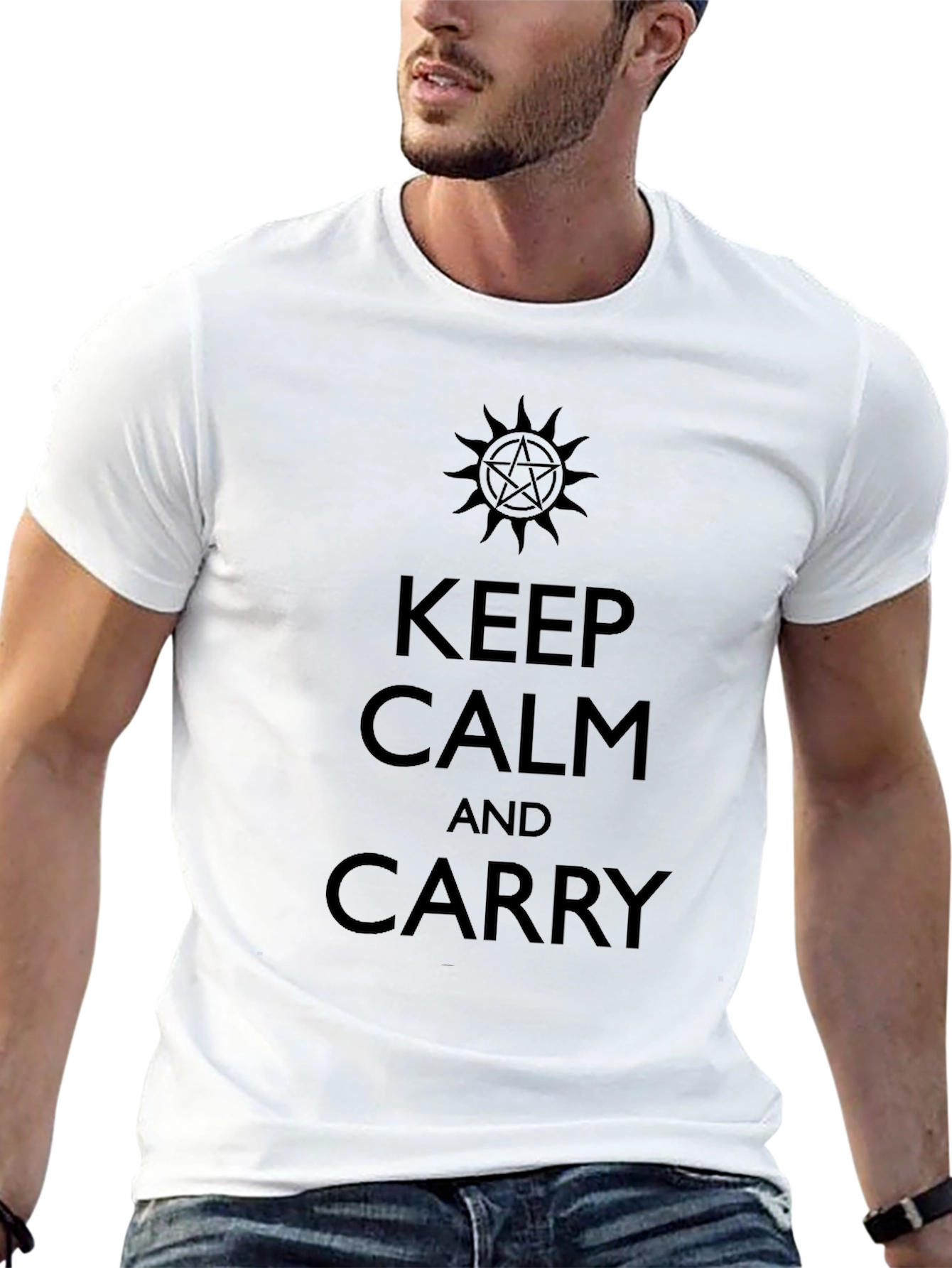 Keep Calm and Carry T-Shirt - Supernatural Inspired Design