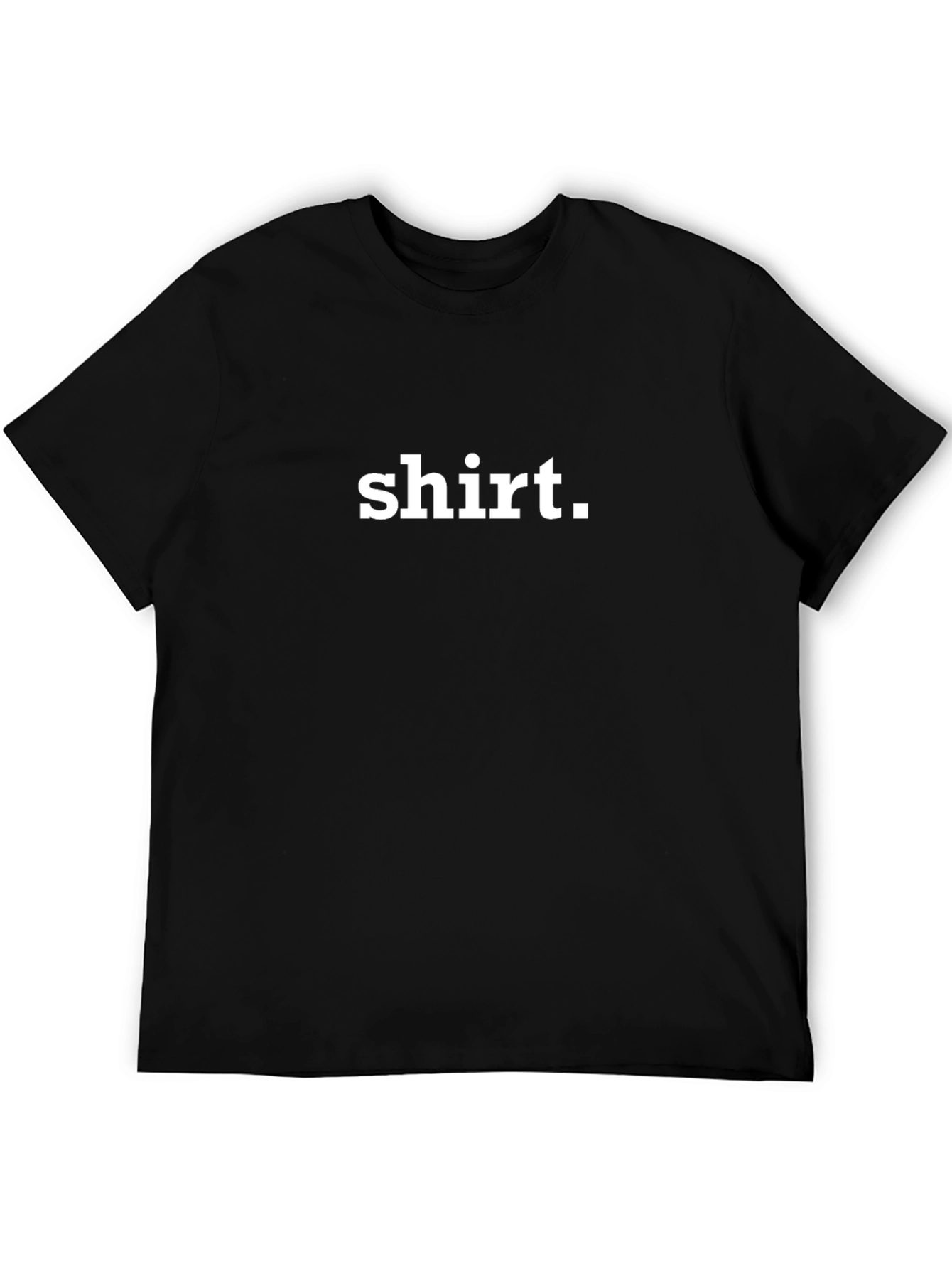 Shirt. Black Tee with Bold White Text