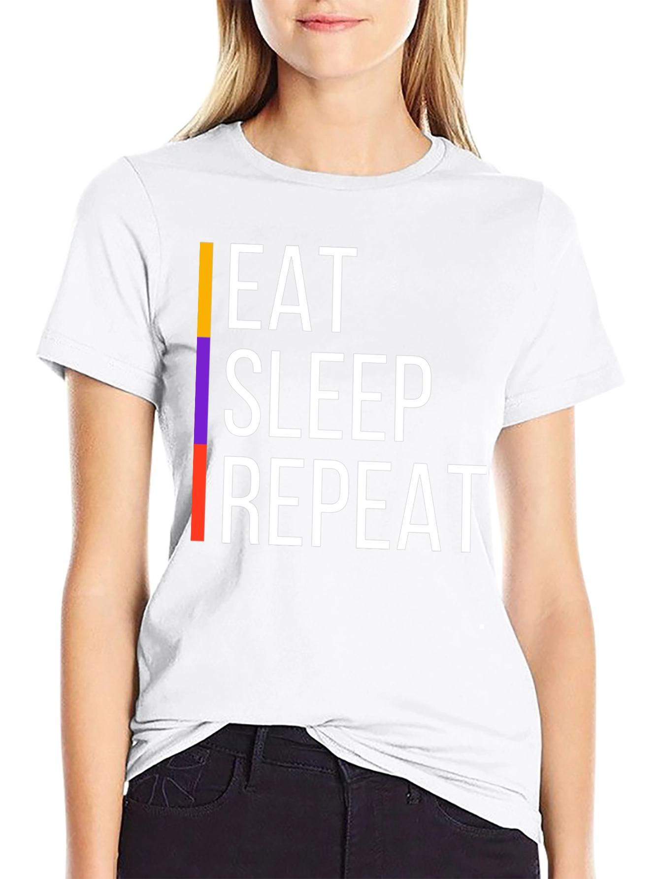 Eat Sleep Repeat Graphic Tee - Black