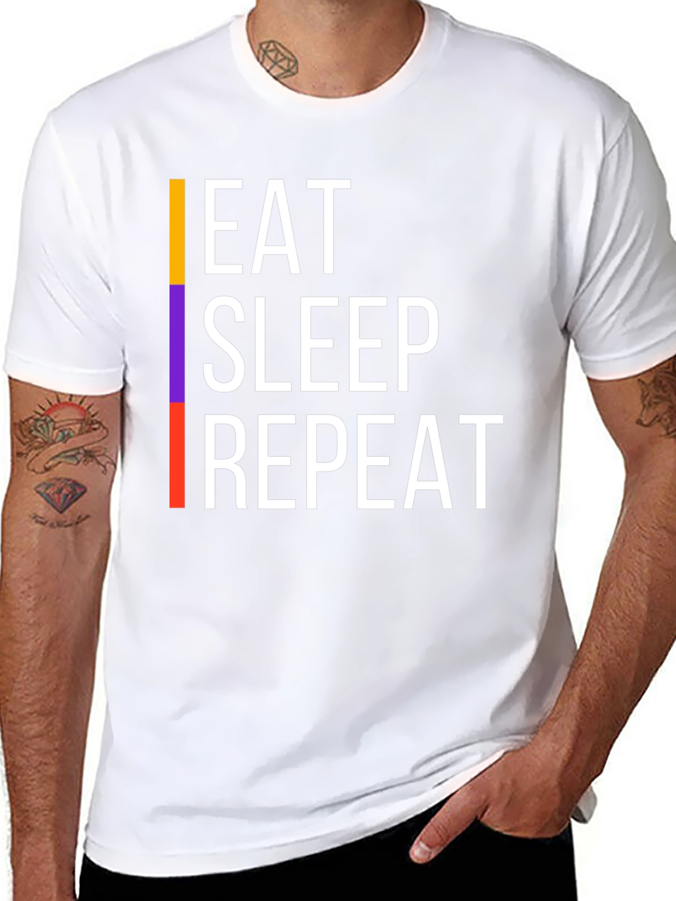 Eat Sleep Repeat Graphic Tee - Black