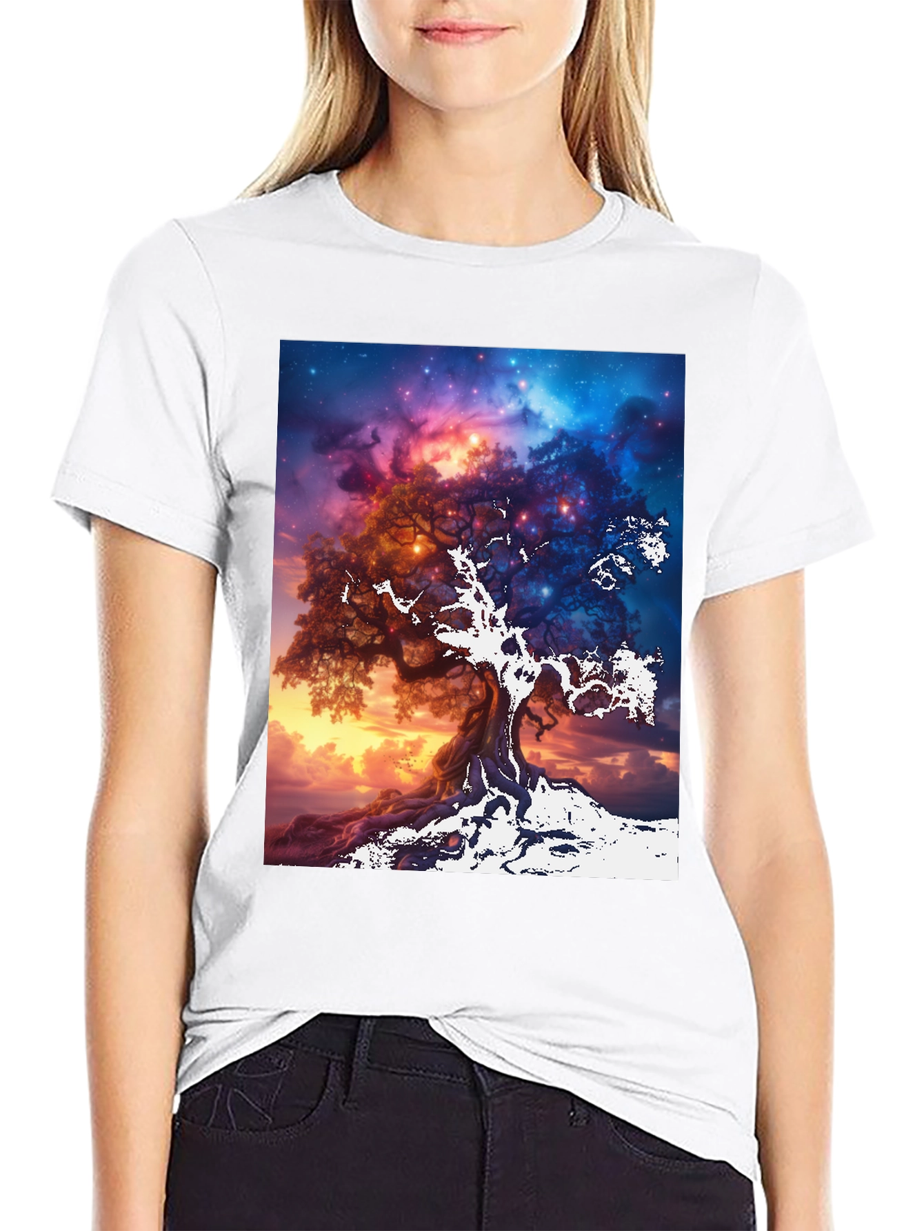 Mystic Tree Graphic Tee - Unisex Black T-Shirt
