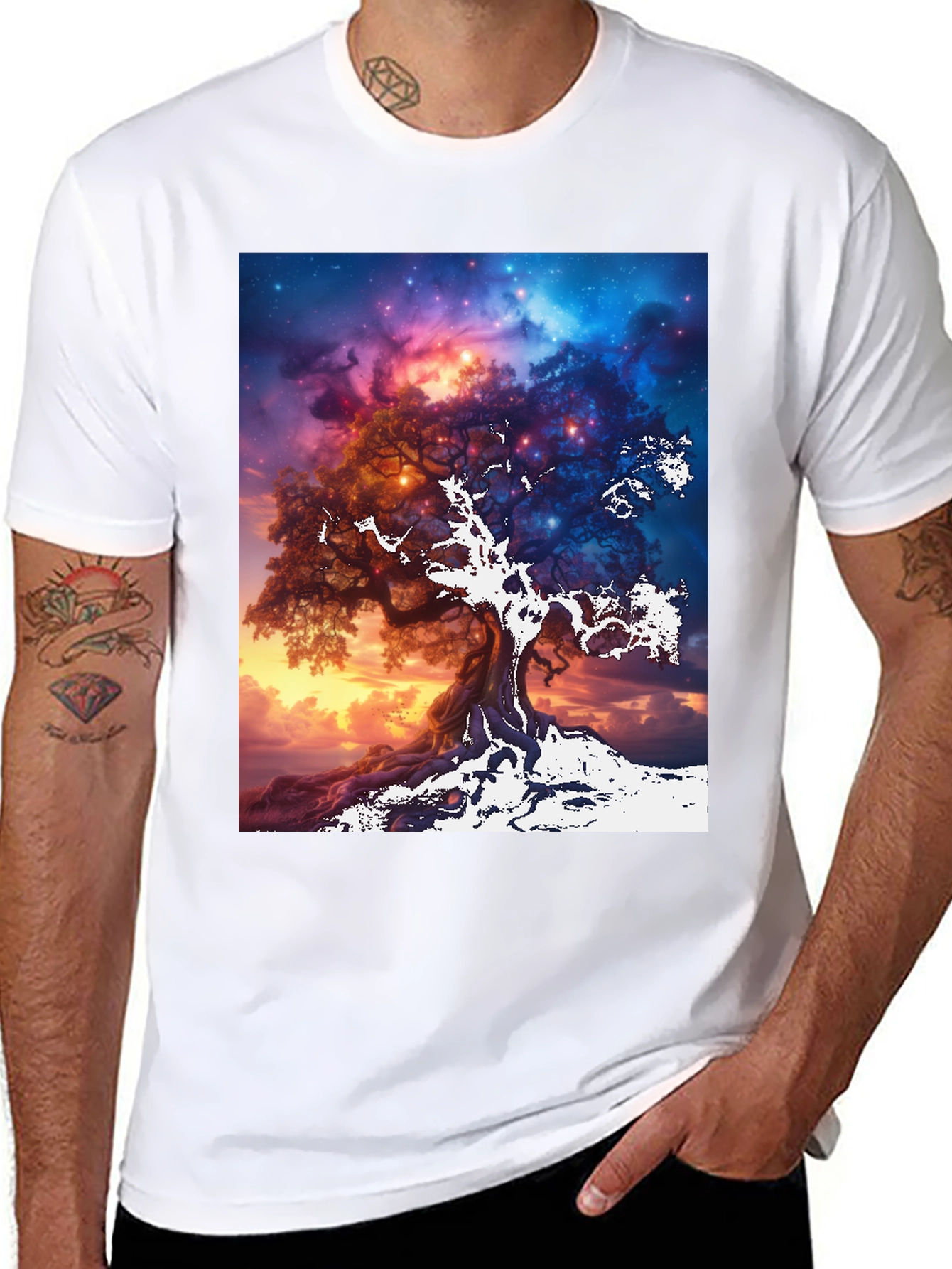 Mystic Tree Graphic Tee - Unisex Black T-Shirt