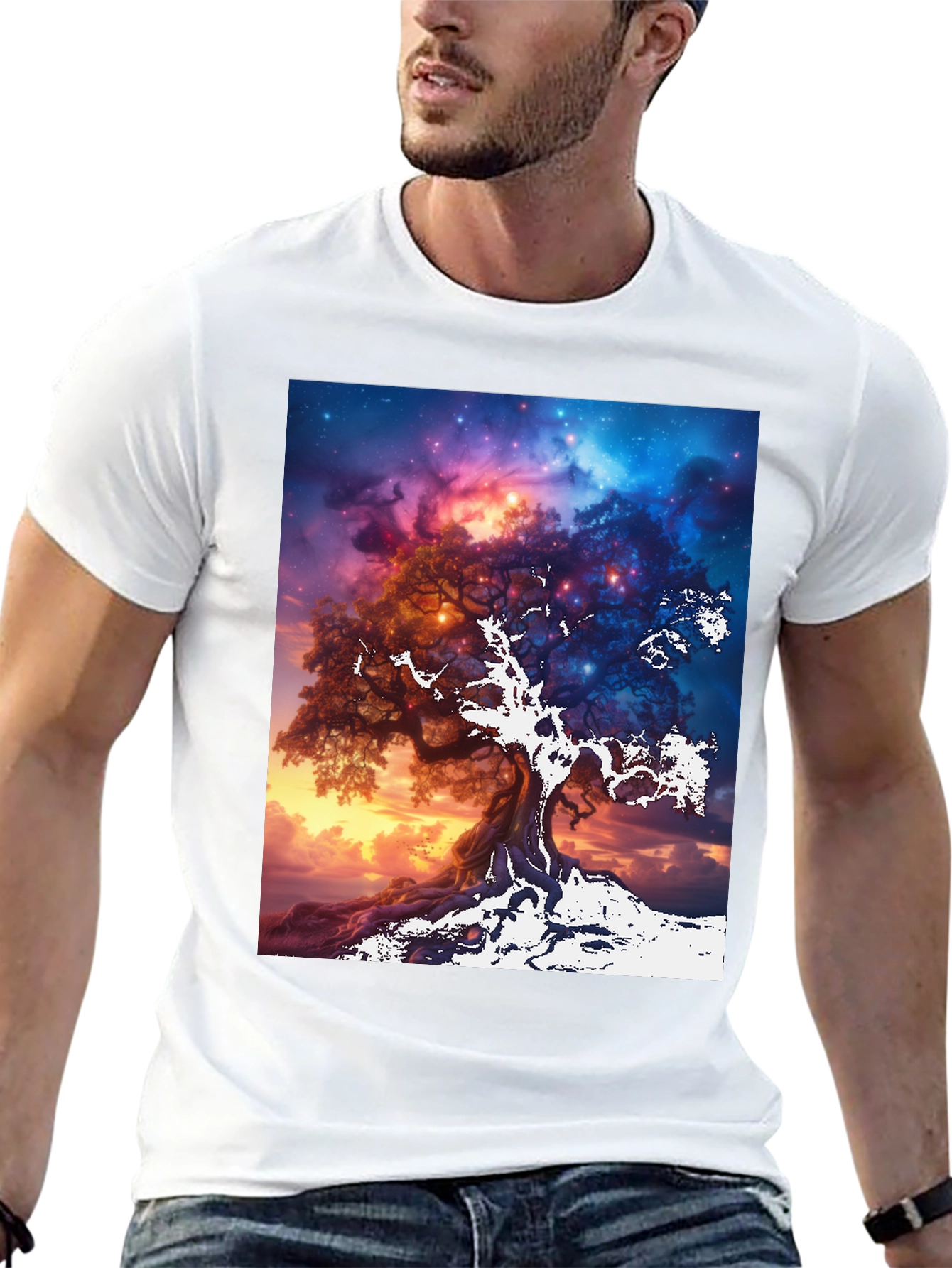 Mystic Tree Graphic Tee - Unisex Black T-Shirt