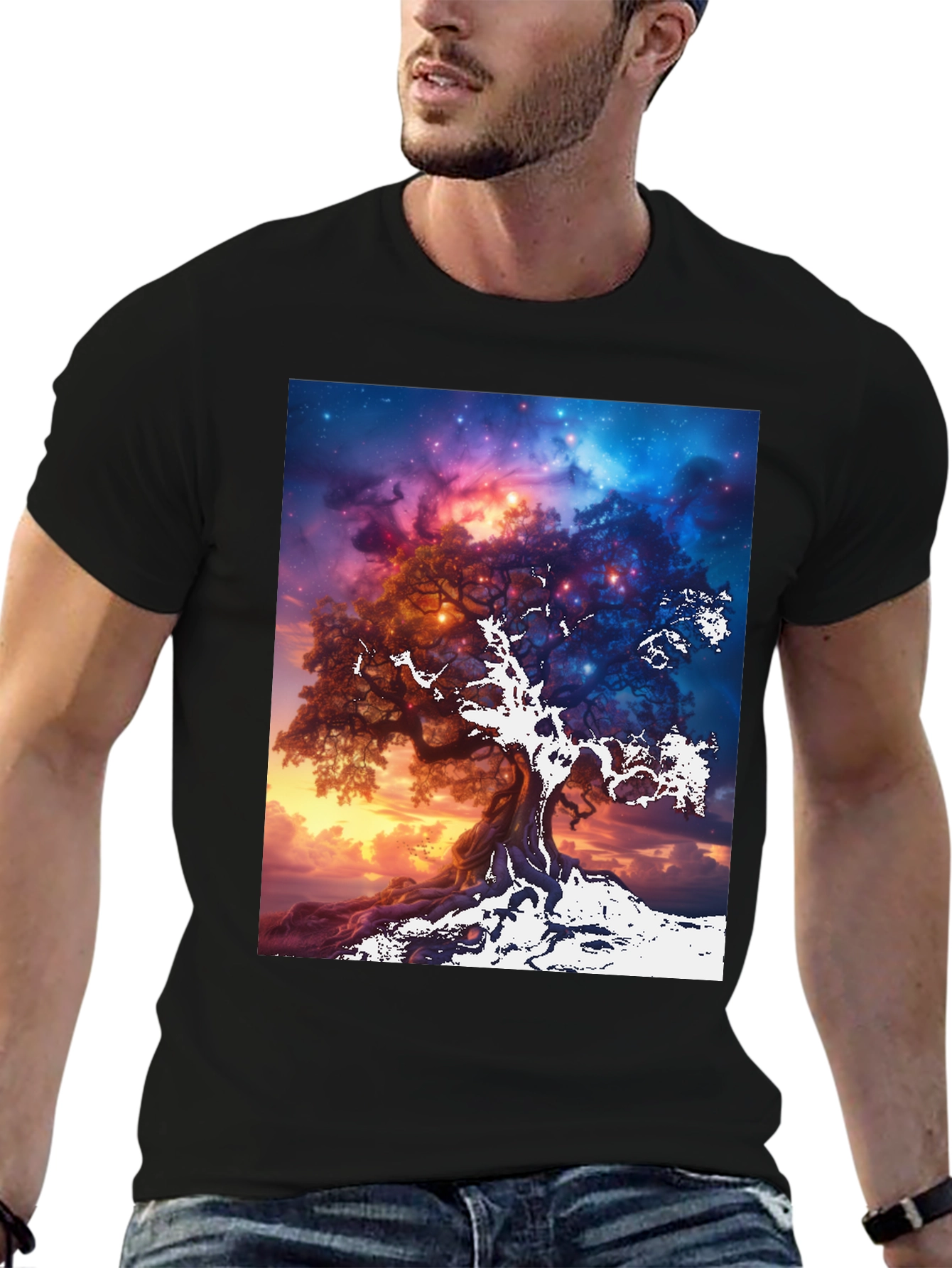 Mystic Tree Graphic Tee - Unisex Black T-Shirt