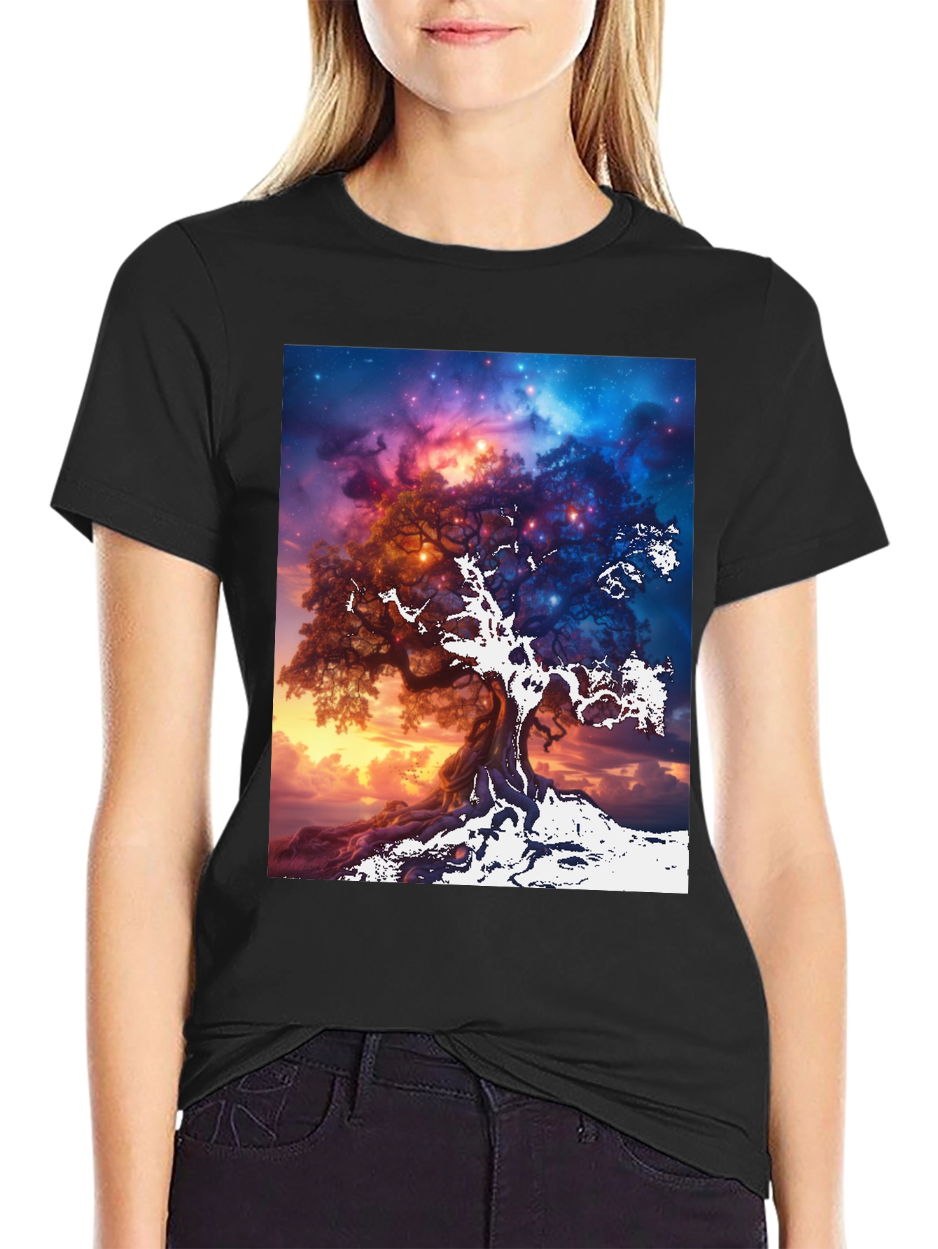 Mystic Tree Graphic Tee - Unisex Black T-Shirt