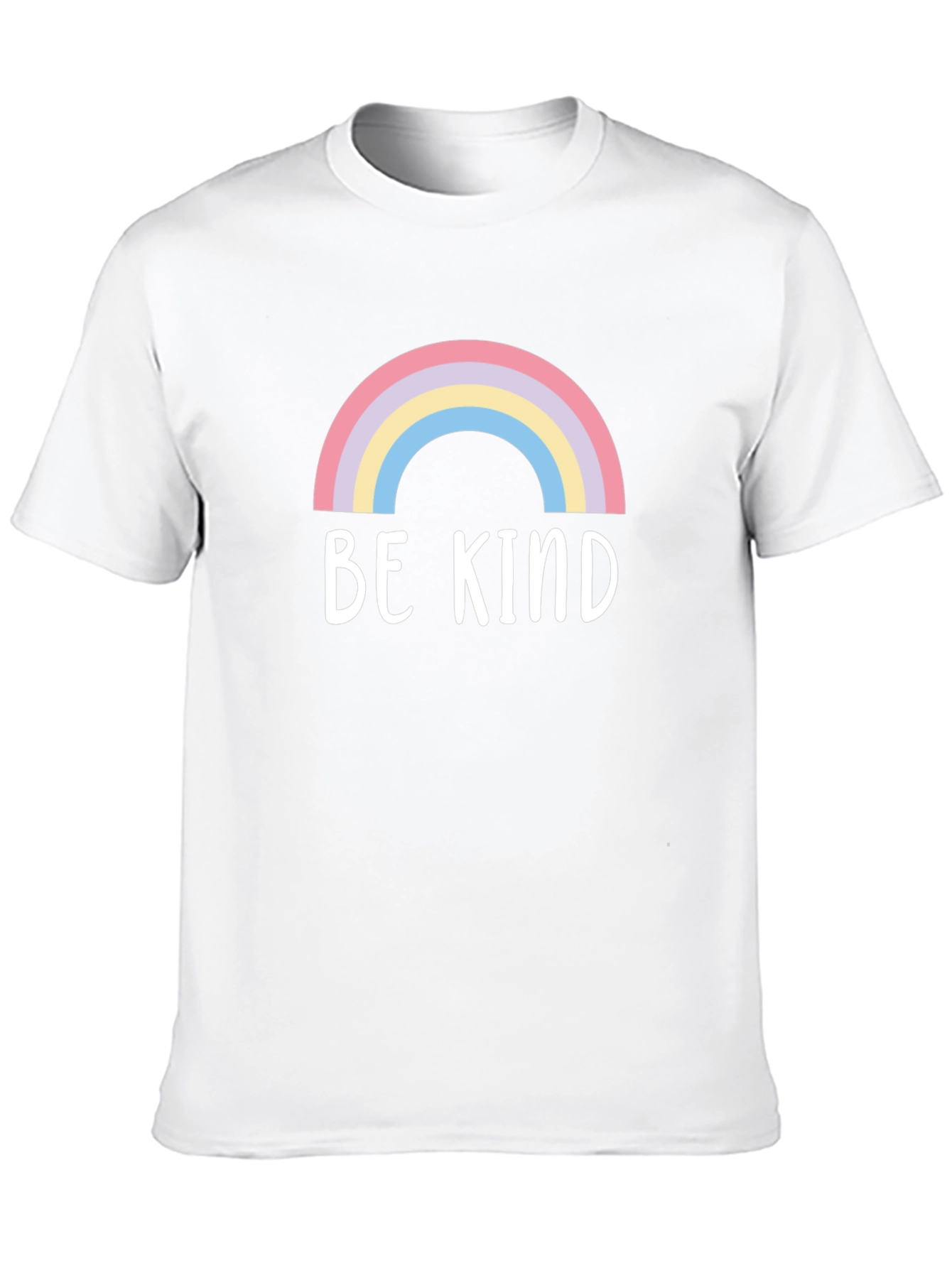 Be Kind Rainbow Graphic Tee - Black Cotton T-Shirt